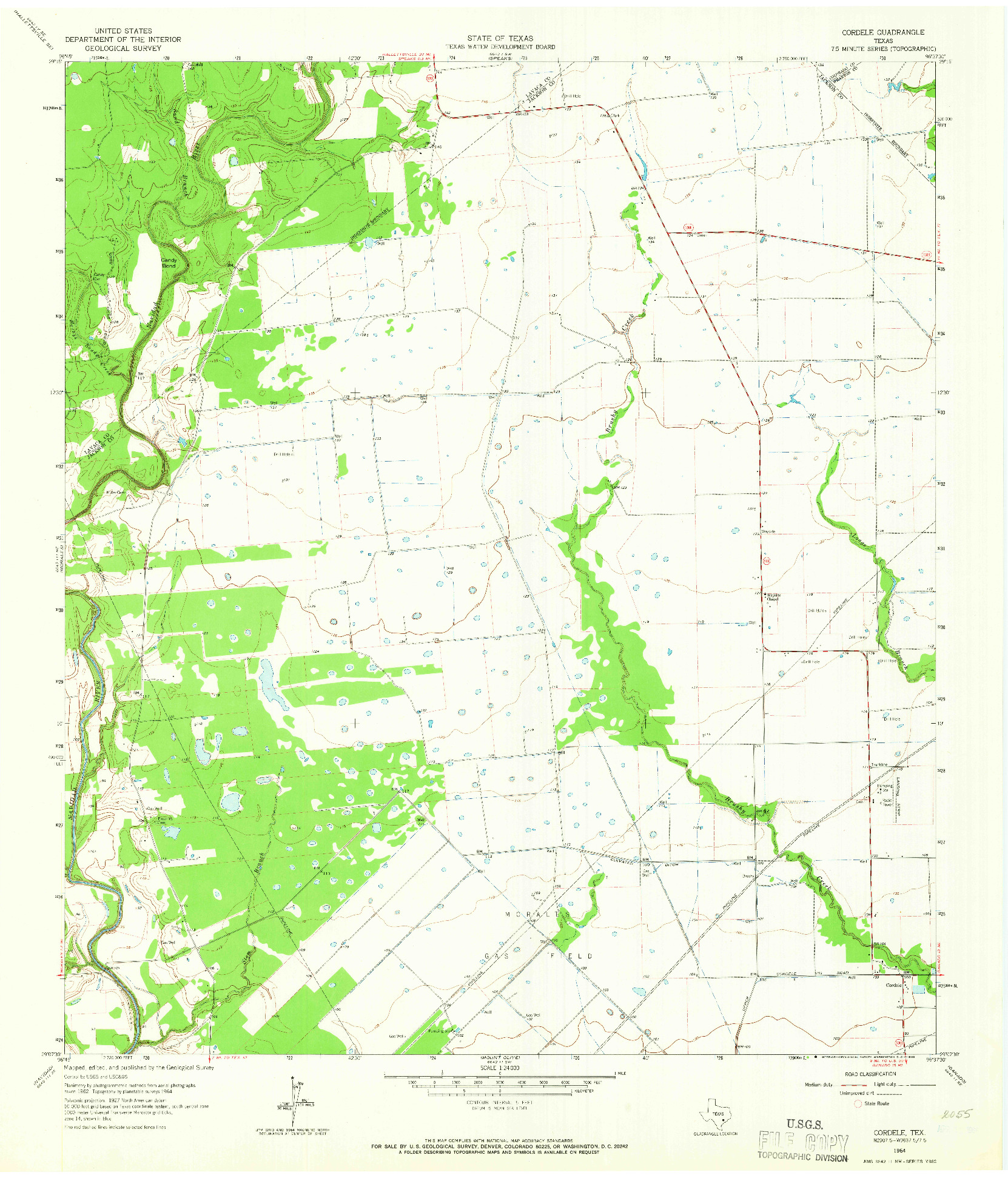 USGS 1:24000-SCALE QUADRANGLE FOR CORDELE, TX 1964