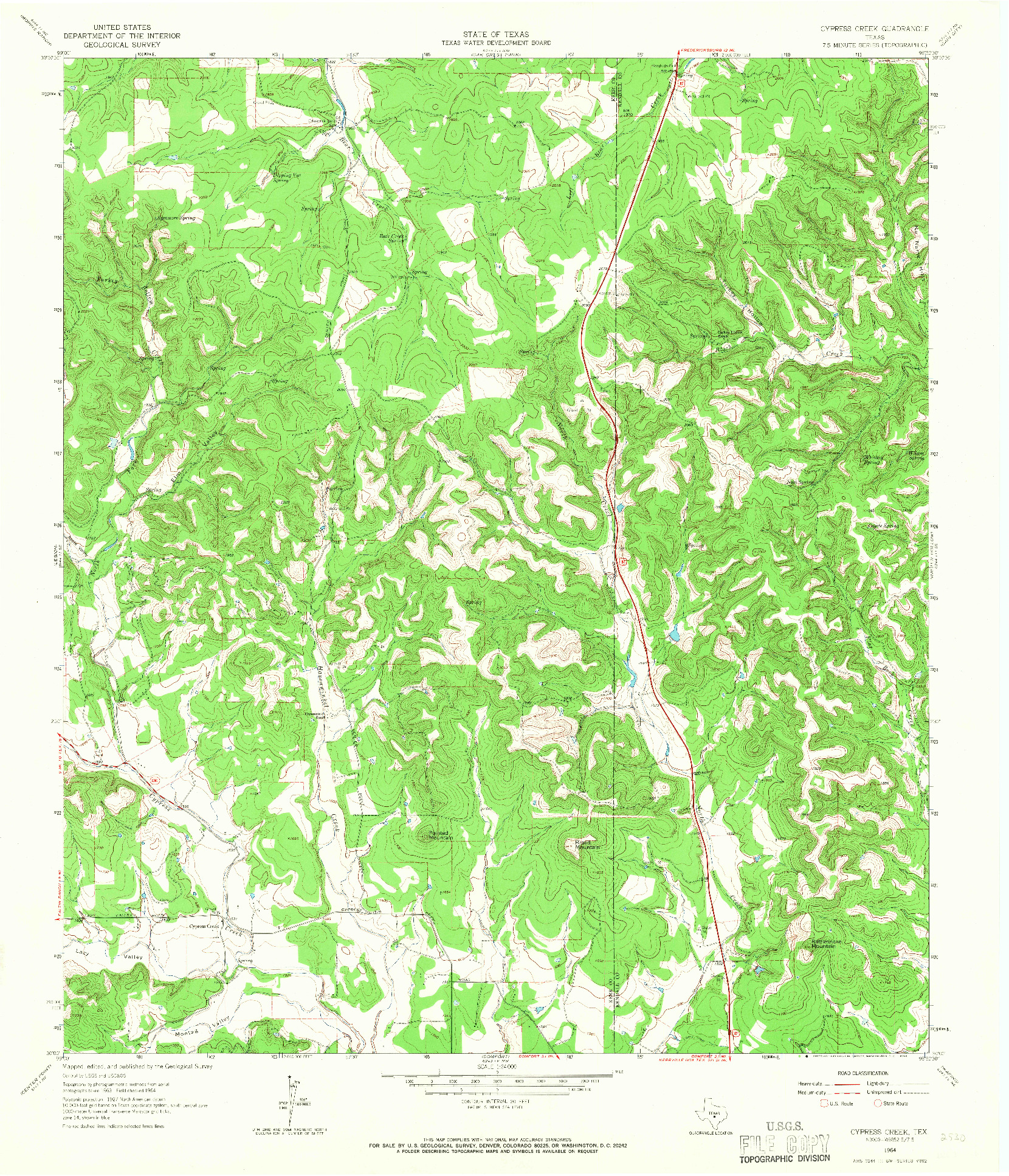 USGS 1:24000-SCALE QUADRANGLE FOR CYPRESS CREEK, TX 1964