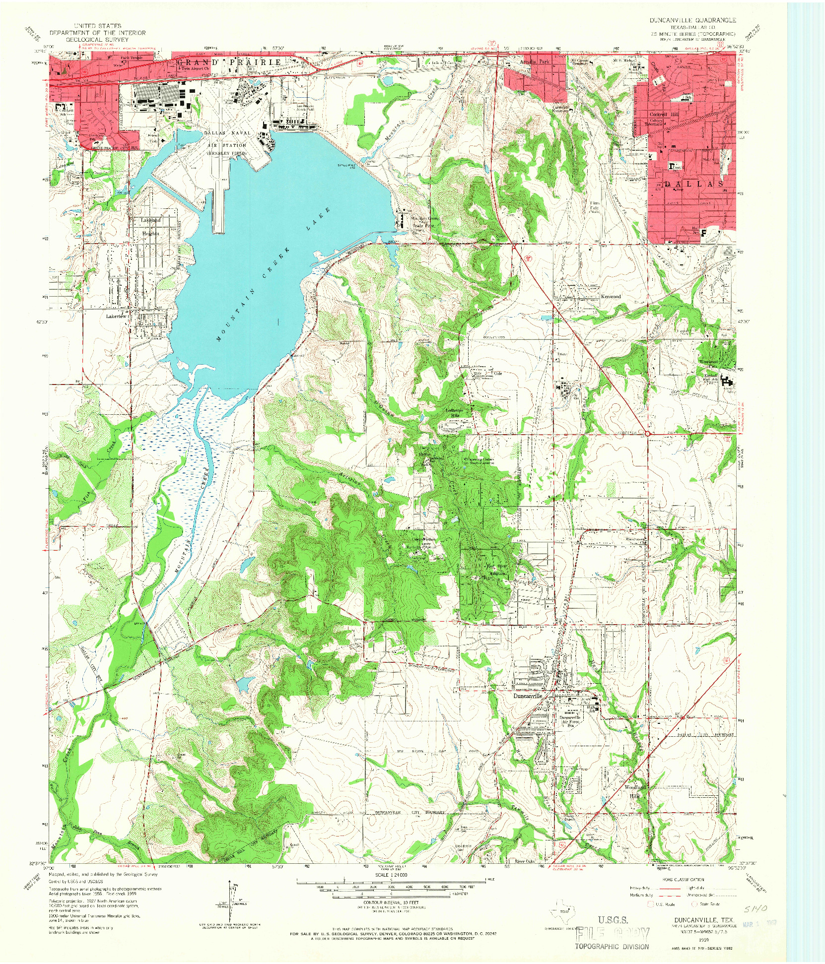 USGS 1:24000-SCALE QUADRANGLE FOR DUNCANVILLE, TX 1959