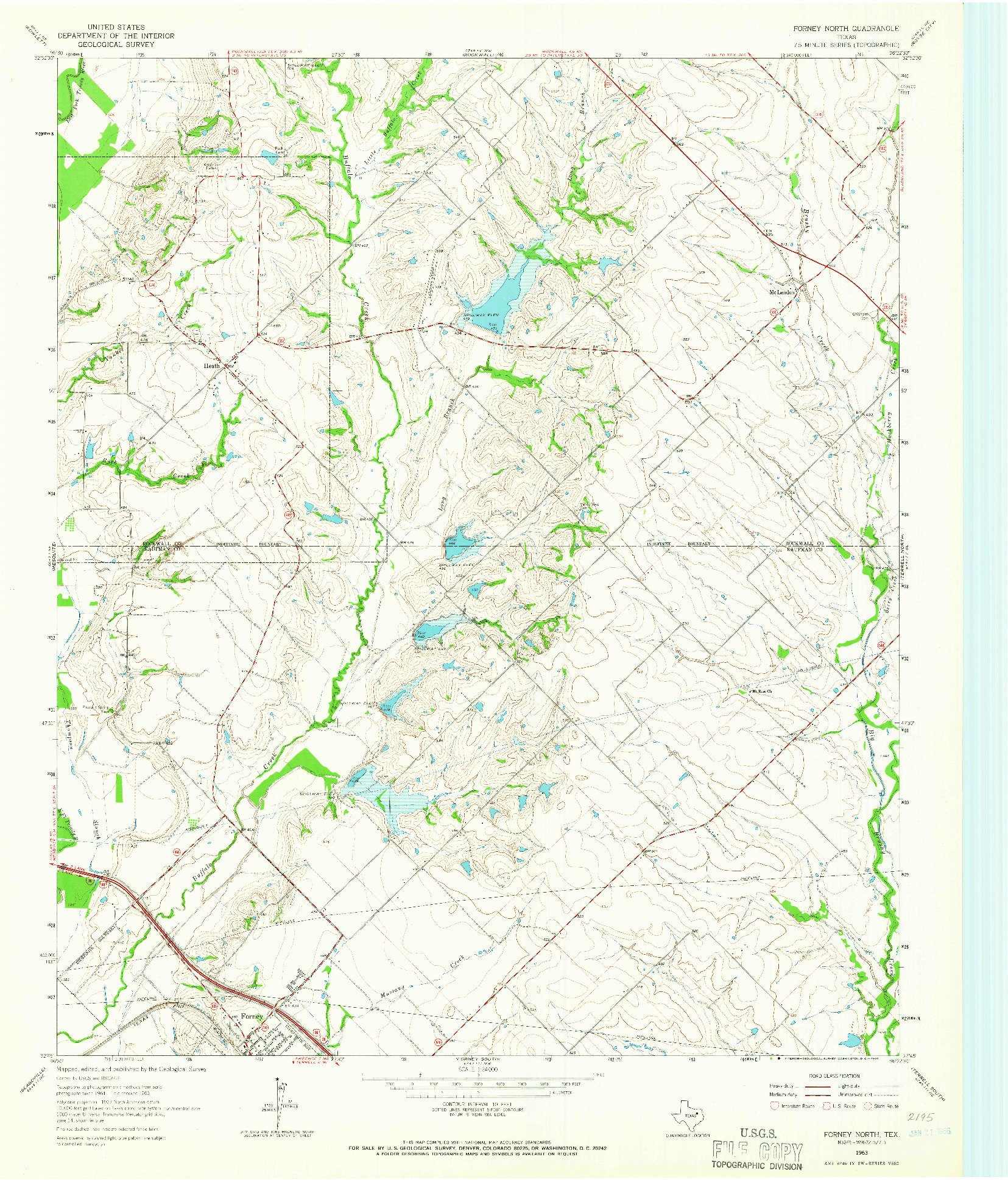 USGS 1:24000-SCALE QUADRANGLE FOR FORNEY NORTH, TX 1963