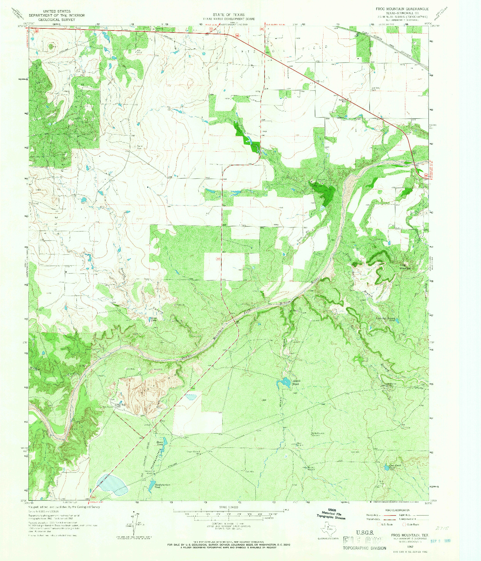 USGS 1:24000-SCALE QUADRANGLE FOR FROG MOUNTAIN, TX 1962