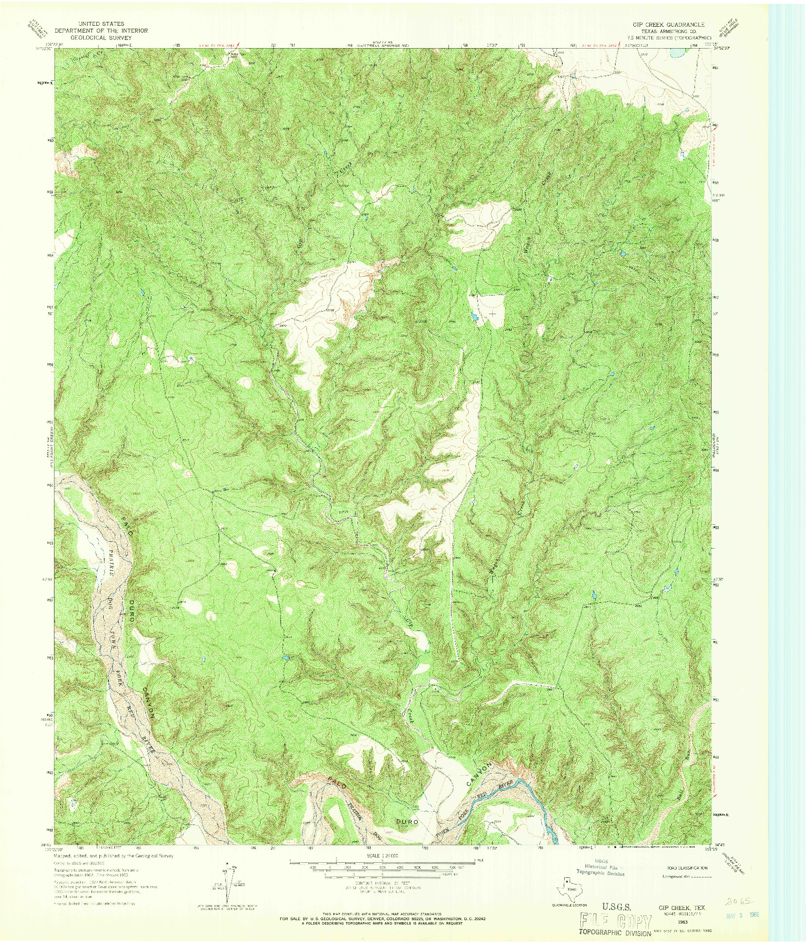 USGS 1:24000-SCALE QUADRANGLE FOR GIP CREEK, TX 1963