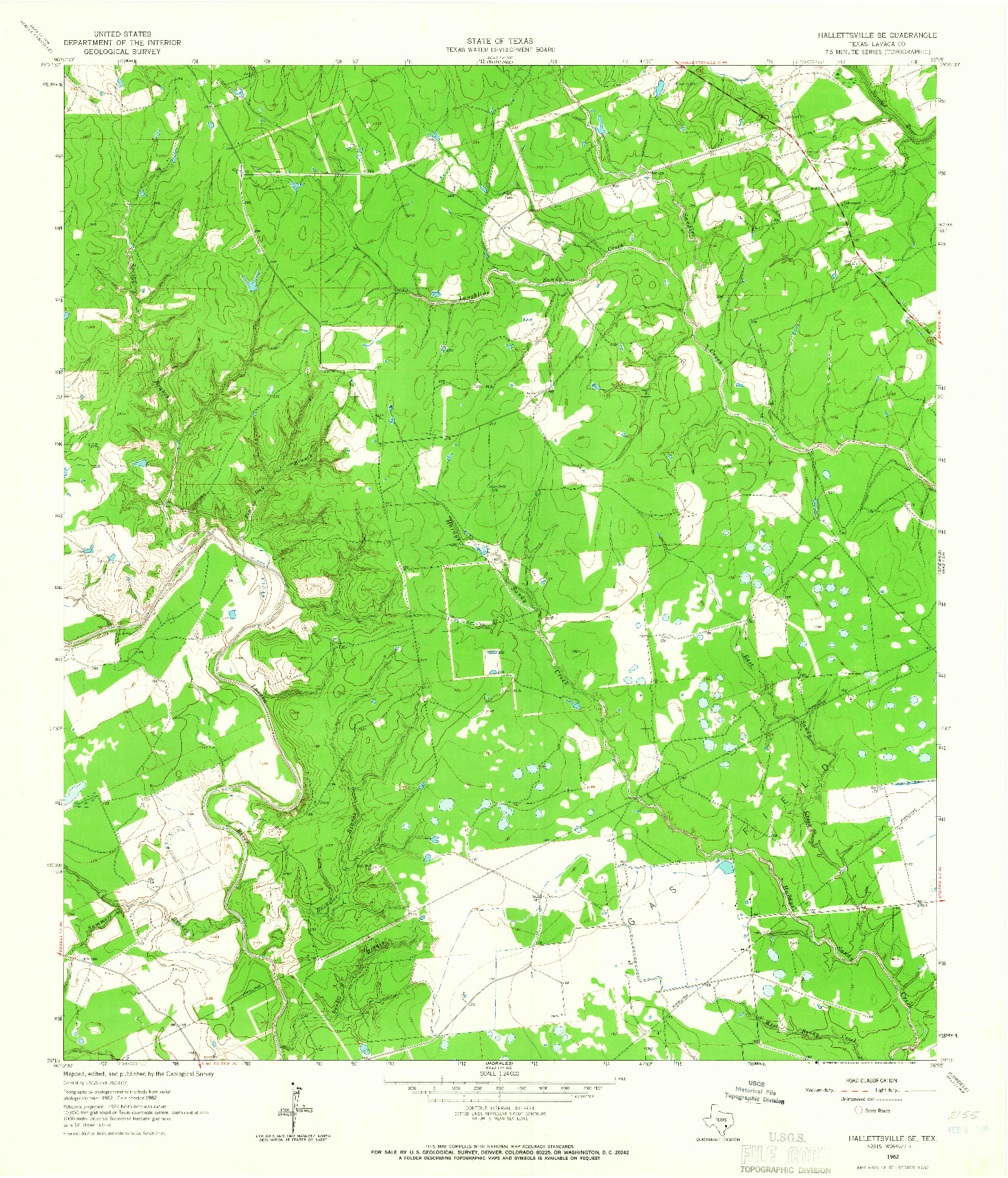 USGS 1:24000-SCALE QUADRANGLE FOR HALLETTSVILLE SE, TX 1962