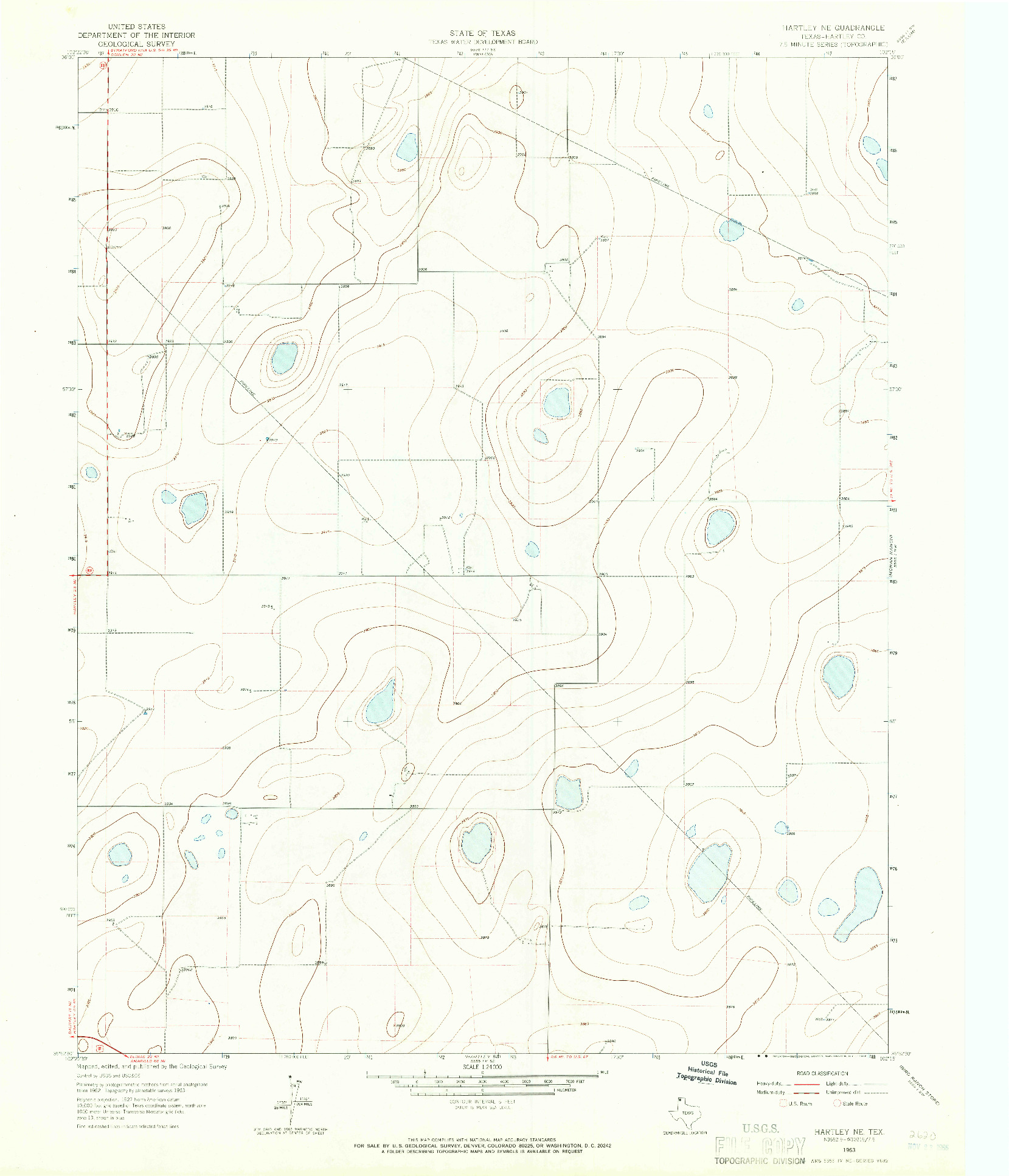 USGS 1:24000-SCALE QUADRANGLE FOR HARTLEY NE, TX 1963