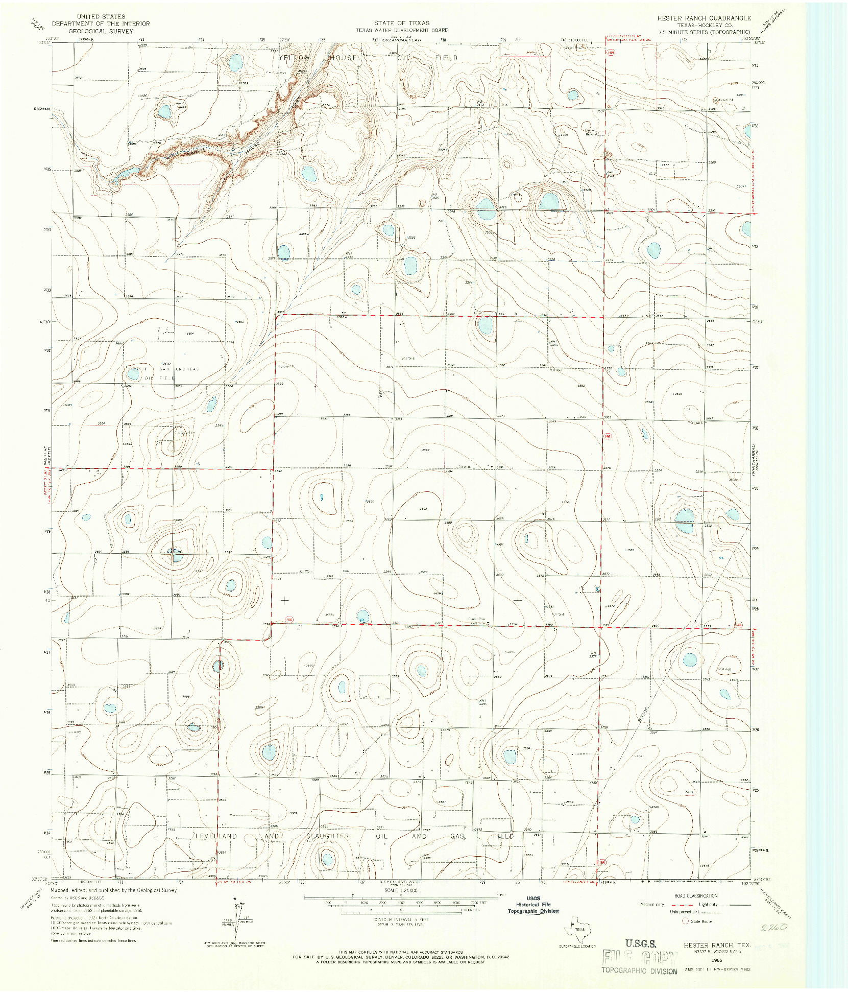 USGS 1:24000-SCALE QUADRANGLE FOR HESTER RANCH, TX 1965