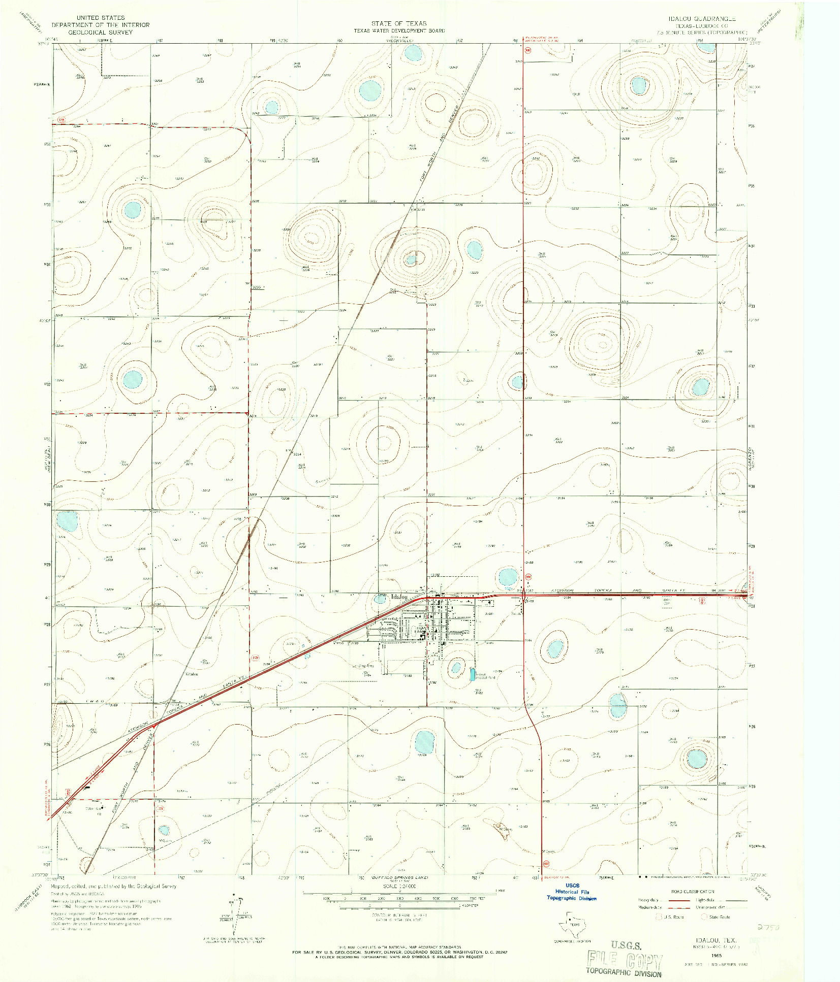 USGS 1:24000-SCALE QUADRANGLE FOR IDALOU, TX 1965