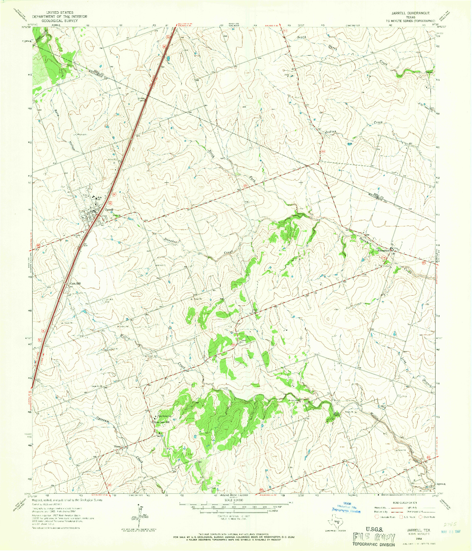 USGS 1:24000-SCALE QUADRANGLE FOR JARRELL, TX 1964