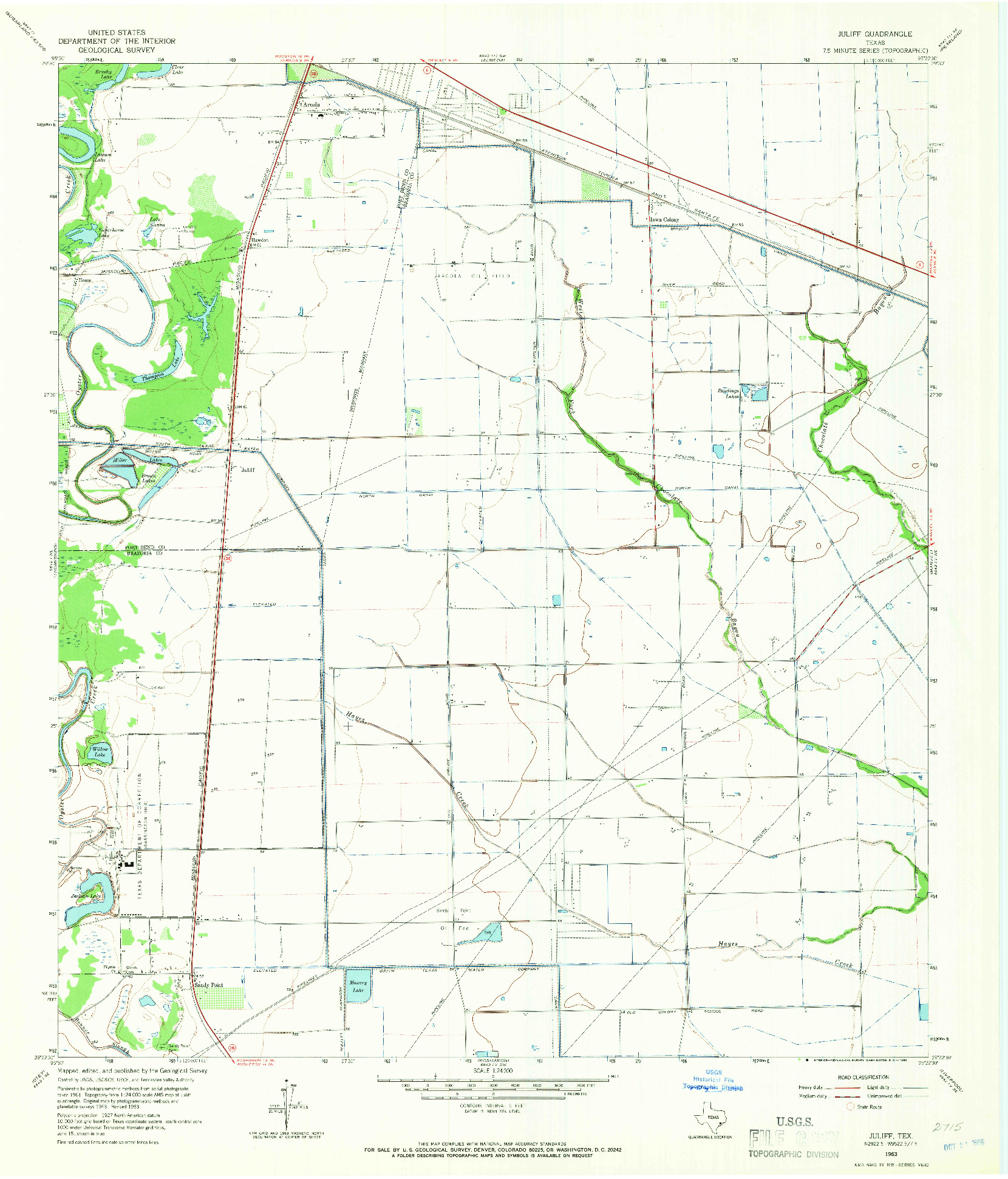 USGS 1:24000-SCALE QUADRANGLE FOR JULIFF, TX 1963