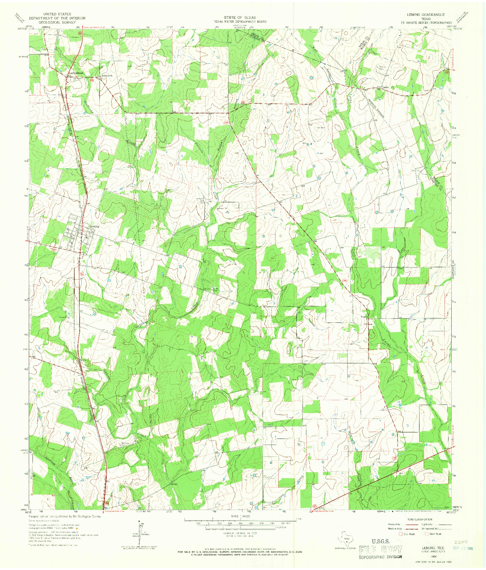 USGS 1:24000-SCALE QUADRANGLE FOR LEMING, TX 1964