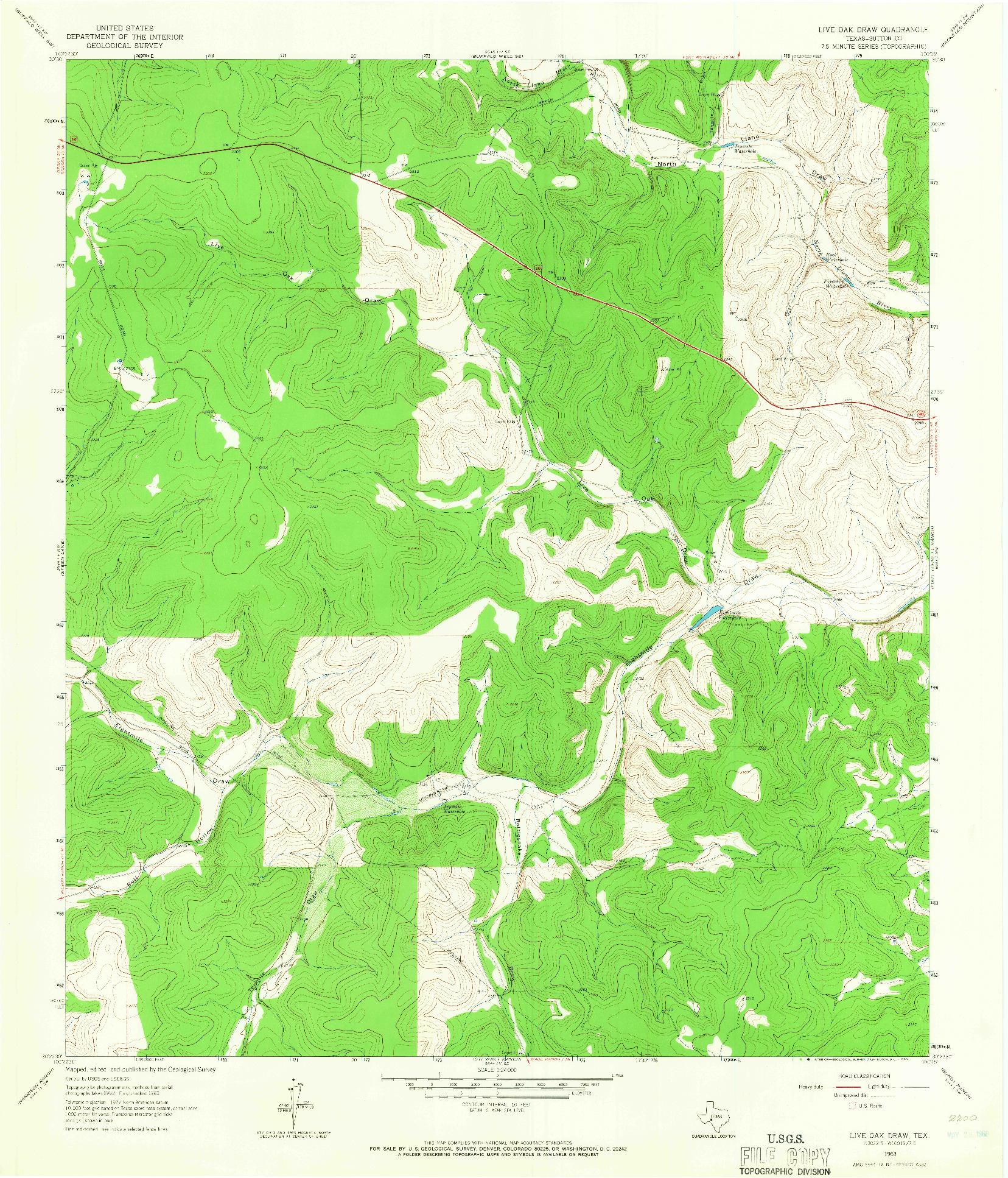 USGS 1:24000-SCALE QUADRANGLE FOR LIVE OAK DRAW, TX 1963