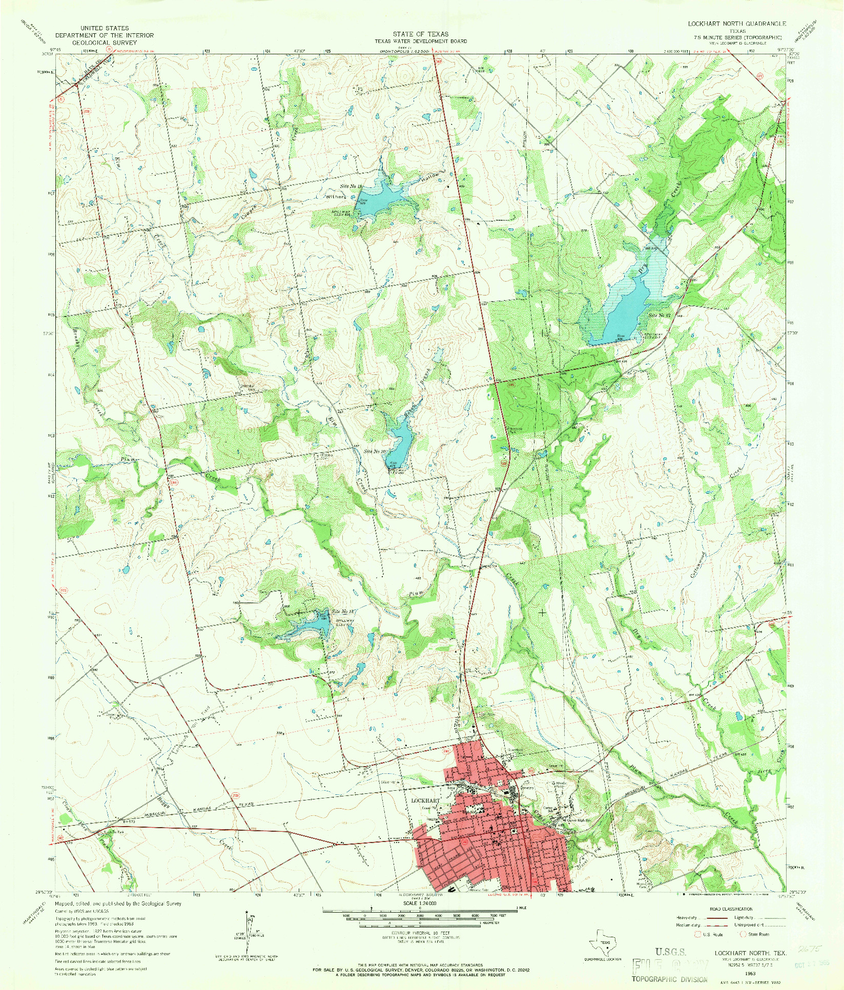 USGS 1:24000-SCALE QUADRANGLE FOR LOCKHART NORTH, TX 1963