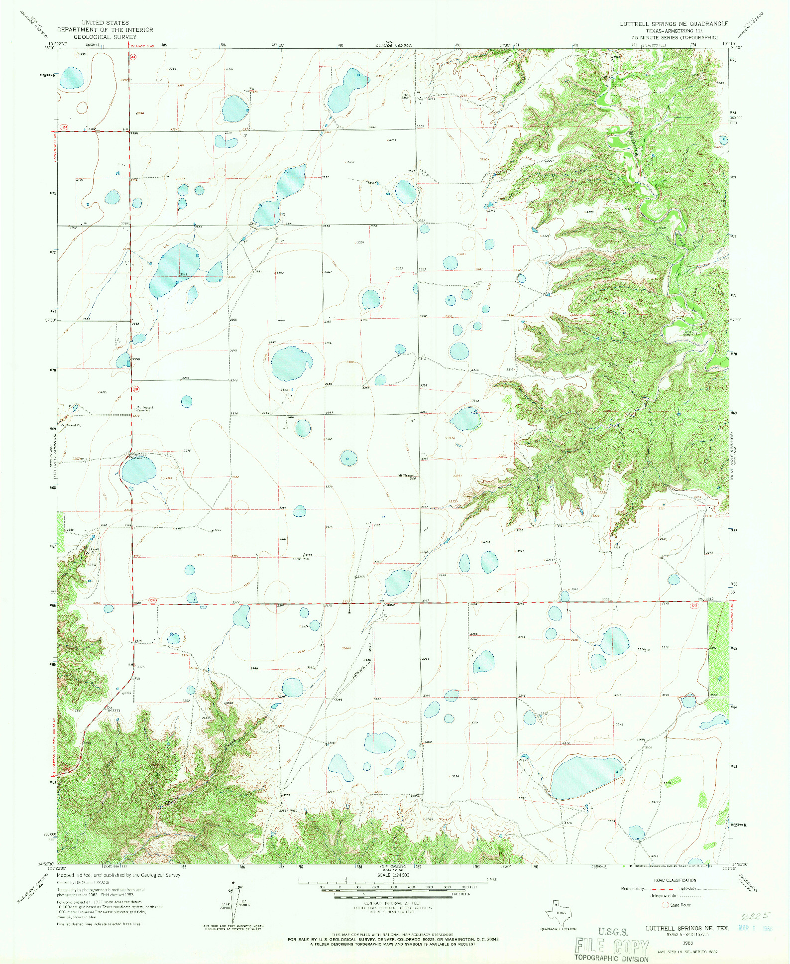 USGS 1:24000-SCALE QUADRANGLE FOR LUTTRELL SPRINGS NE, TX 1963