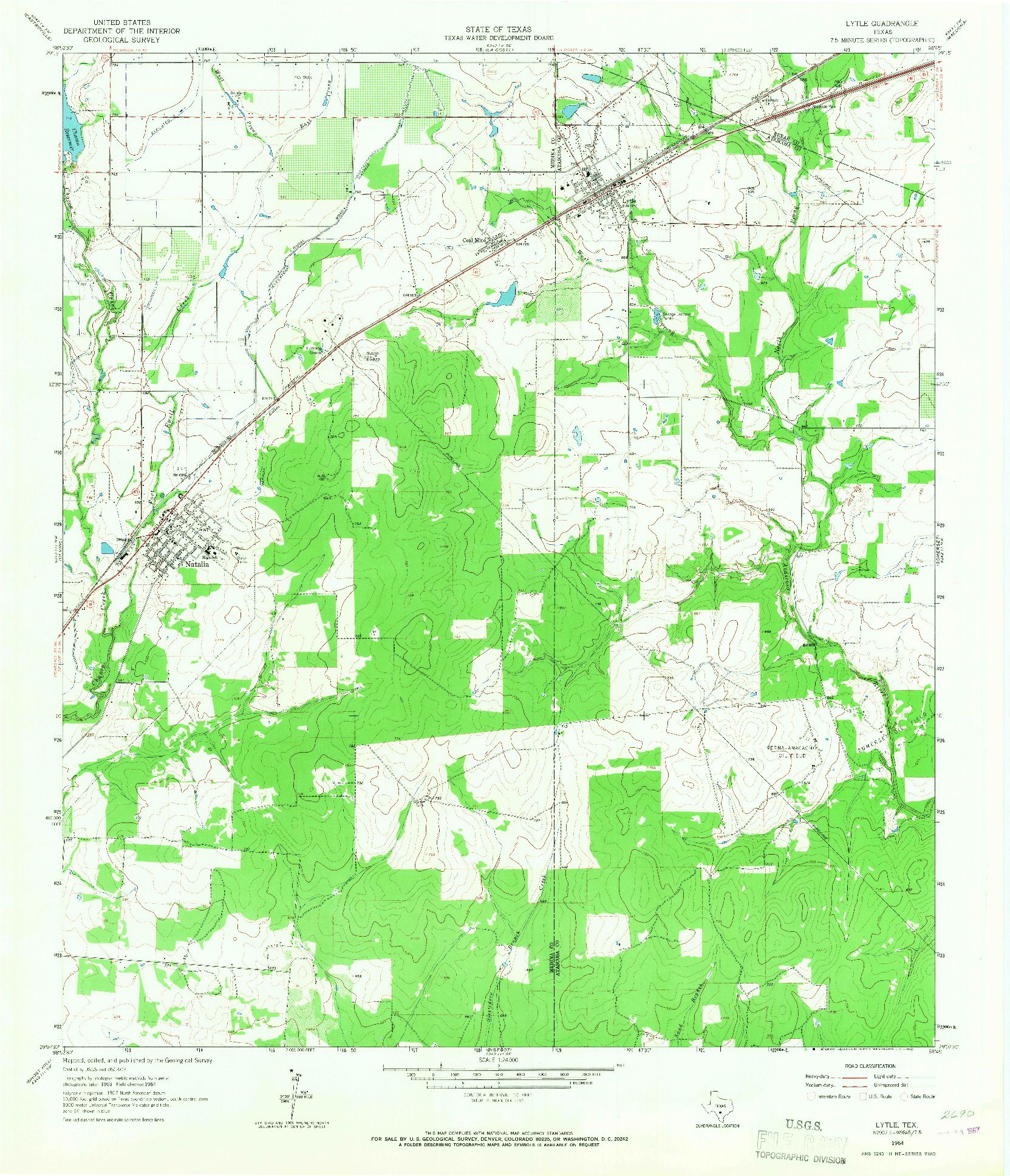 USGS 1:24000-SCALE QUADRANGLE FOR LYTLE, TX 1964