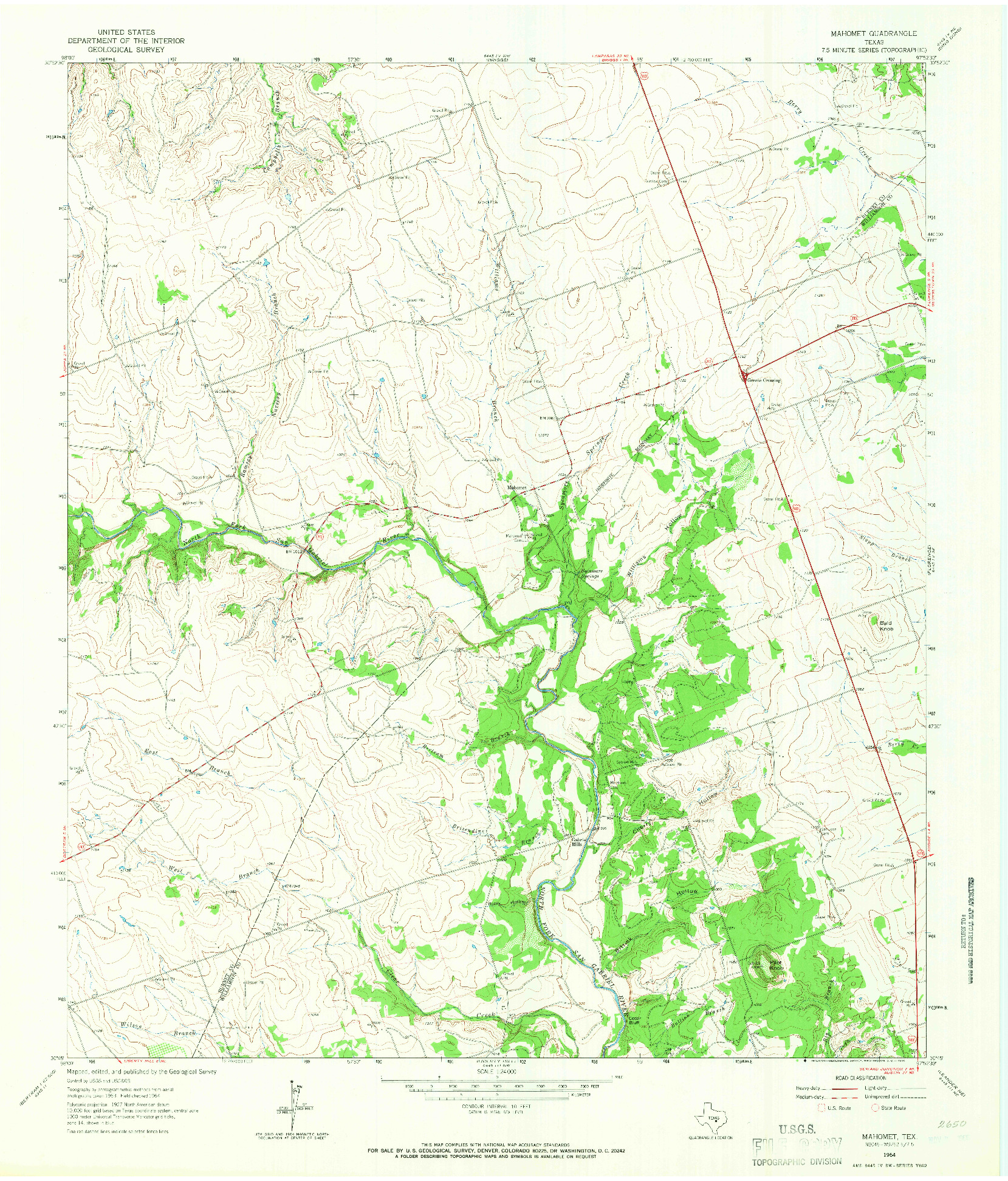 USGS 1:24000-SCALE QUADRANGLE FOR MAHOMET, TX 1964