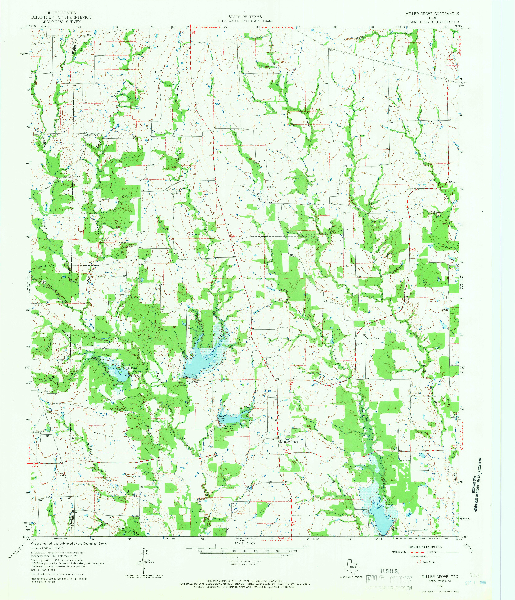 USGS 1:24000-SCALE QUADRANGLE FOR MILLER GROVE, TX 1962