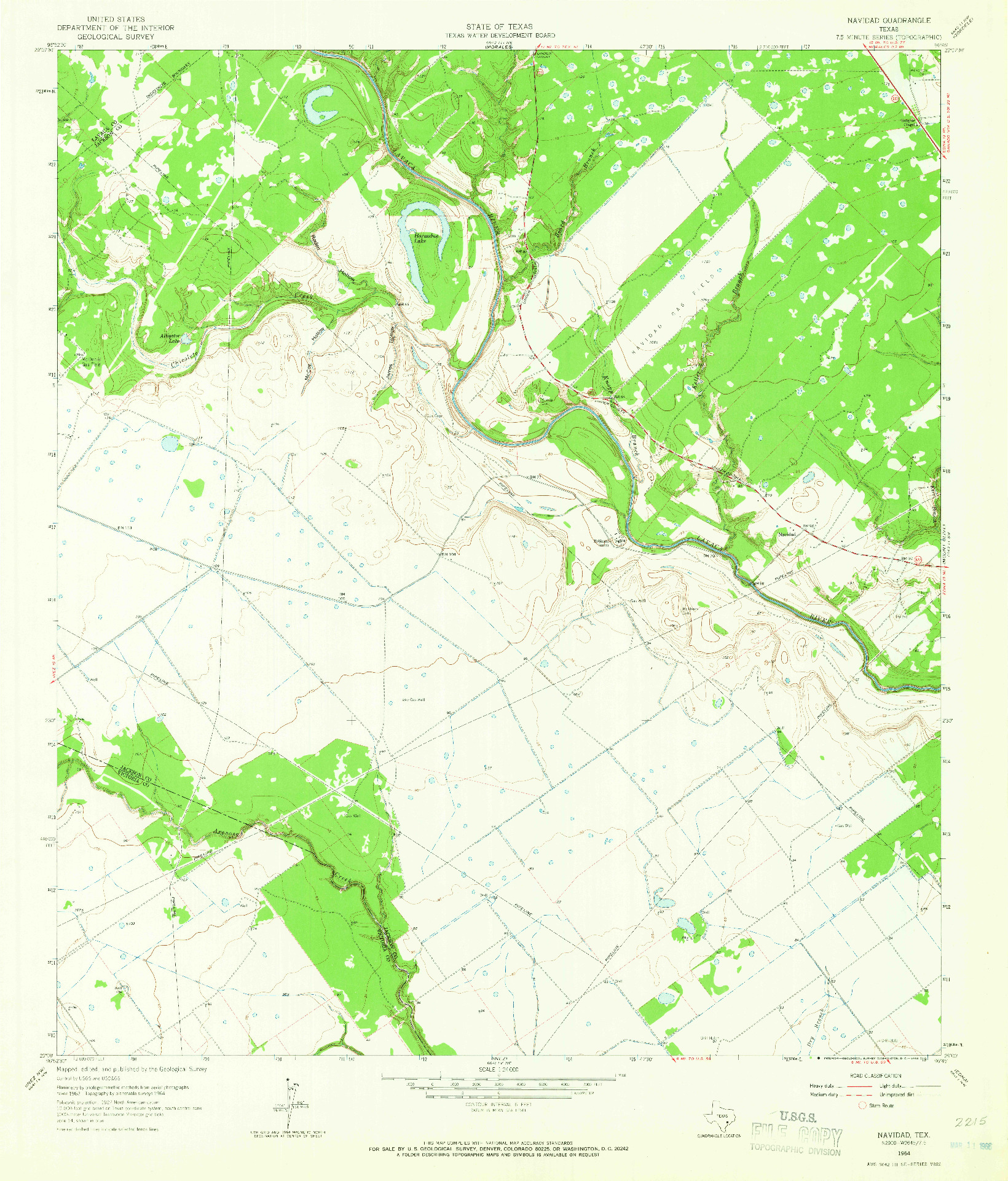 USGS 1:24000-SCALE QUADRANGLE FOR NAVIDAD, TX 1964