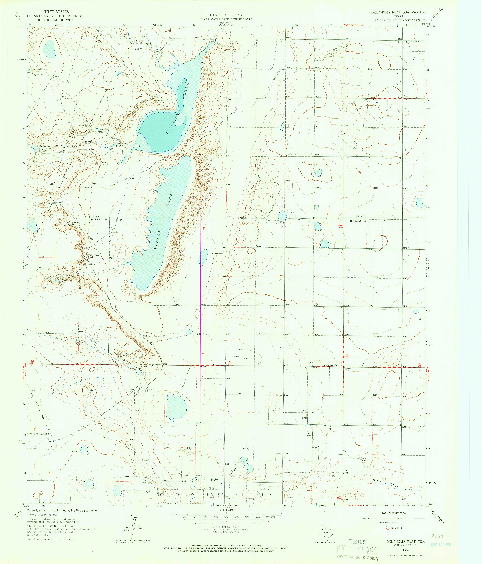 USGS 1:24000-SCALE QUADRANGLE FOR OKLAHOMA FLAT, TX 1964