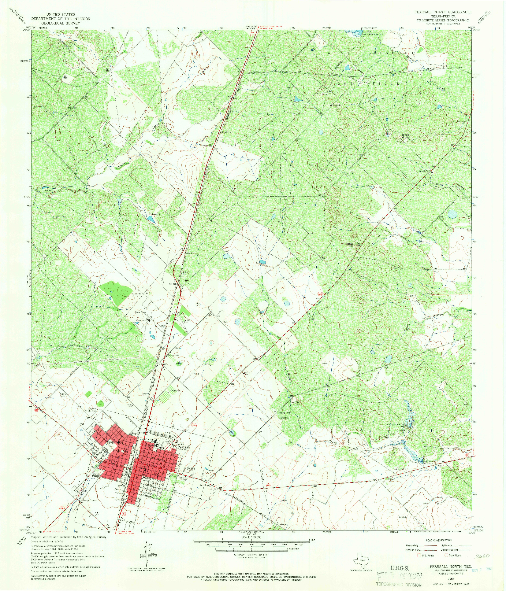USGS 1:24000-SCALE QUADRANGLE FOR PEARSALL NORTH, TX 1964