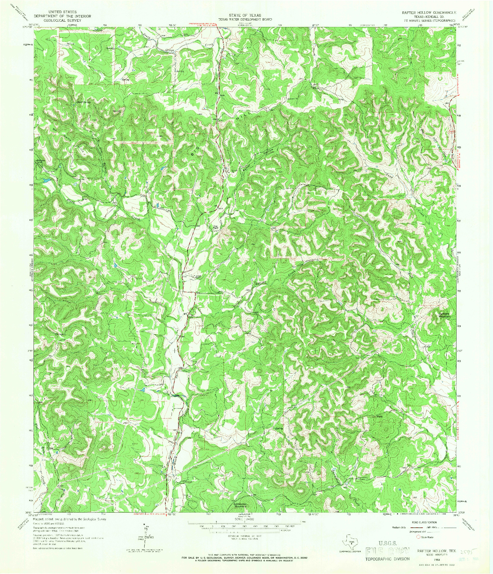 USGS 1:24000-SCALE QUADRANGLE FOR RAFTER HOLLOW, TX 1964