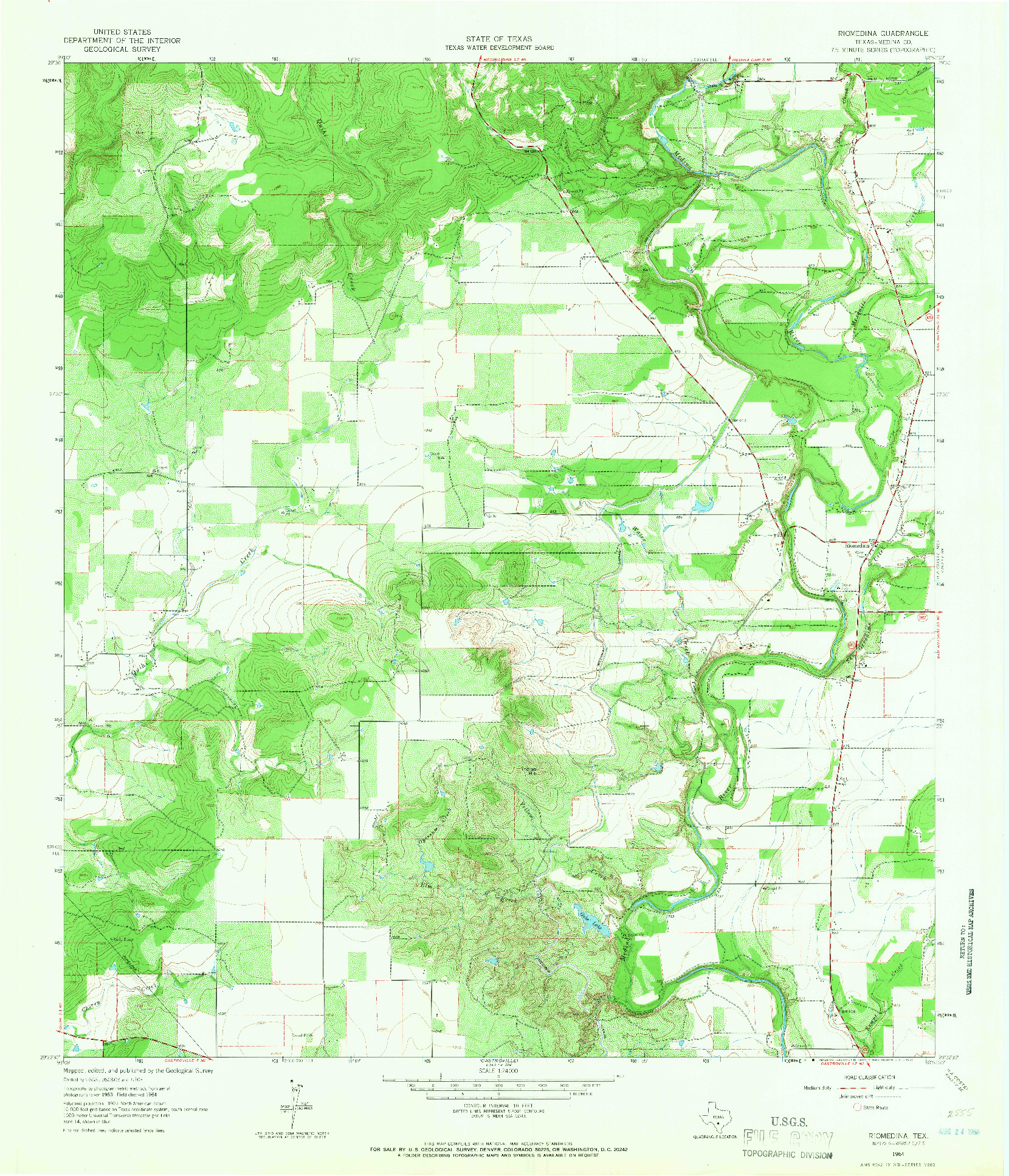 USGS 1:24000-SCALE QUADRANGLE FOR RIOMEDINA, TX 1964