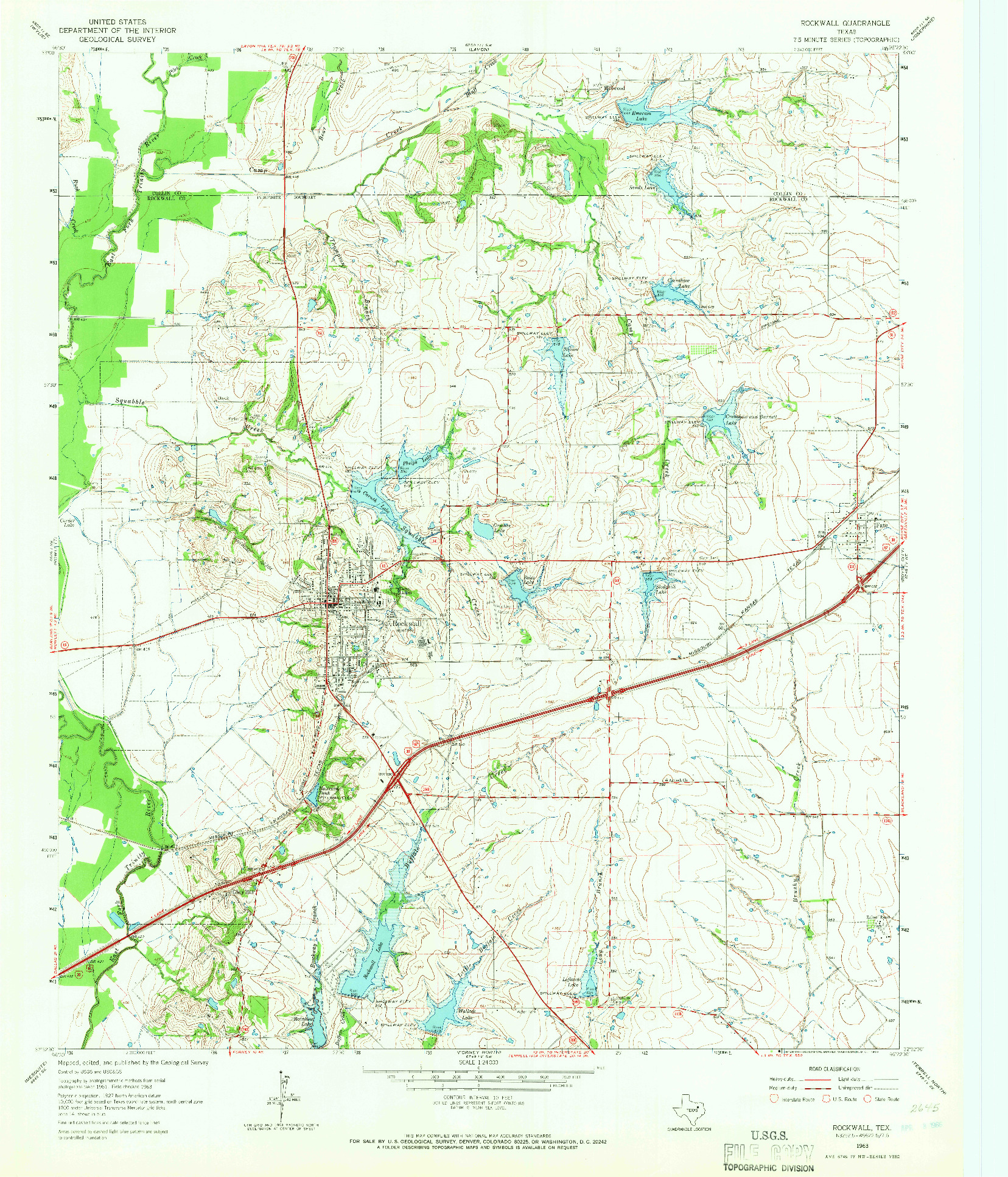 USGS 1:24000-SCALE QUADRANGLE FOR ROCKWALL, TX 1963