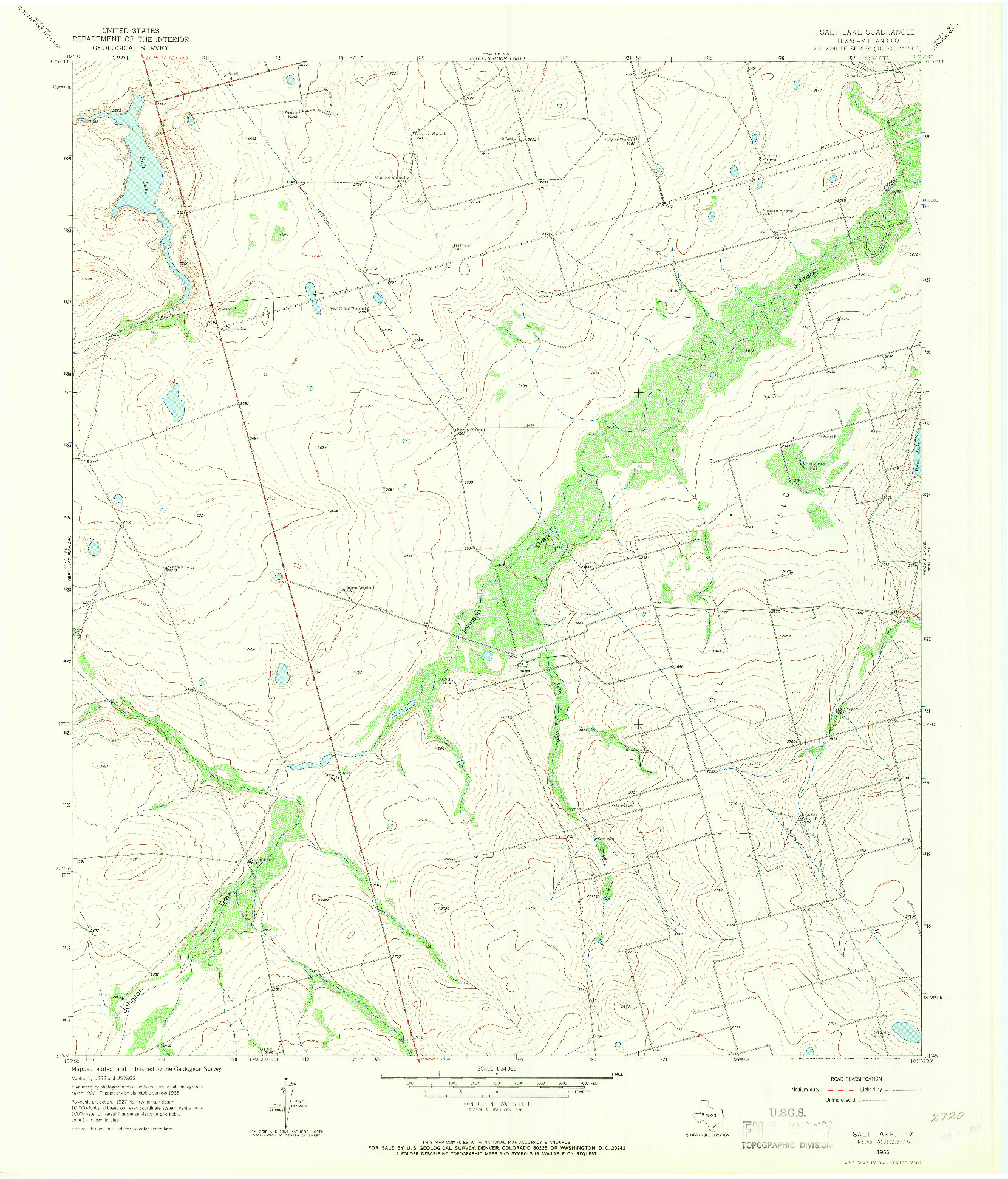 USGS 1:24000-SCALE QUADRANGLE FOR SALT LAKE, TX 1965