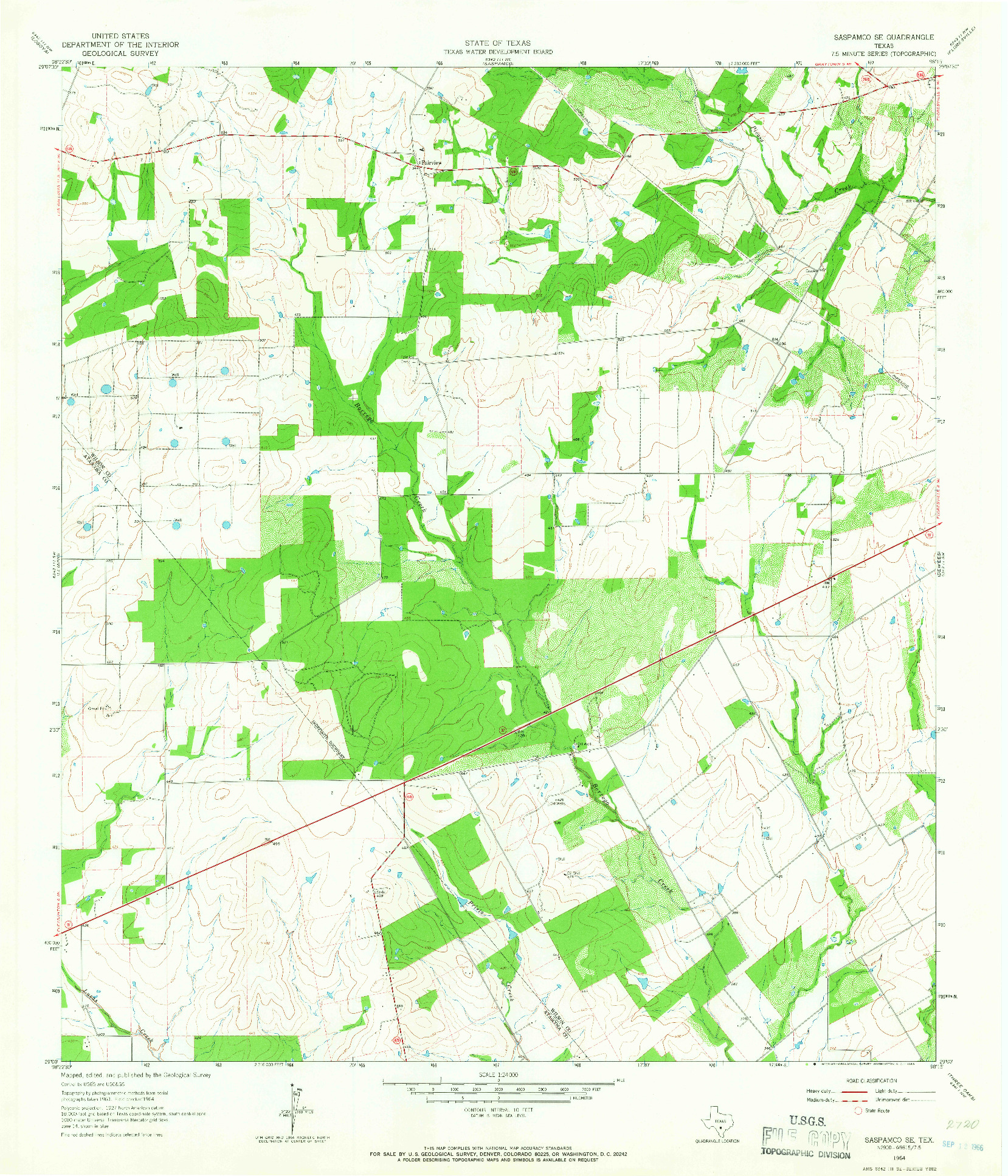 USGS 1:24000-SCALE QUADRANGLE FOR SASPAMCO SE, TX 1964