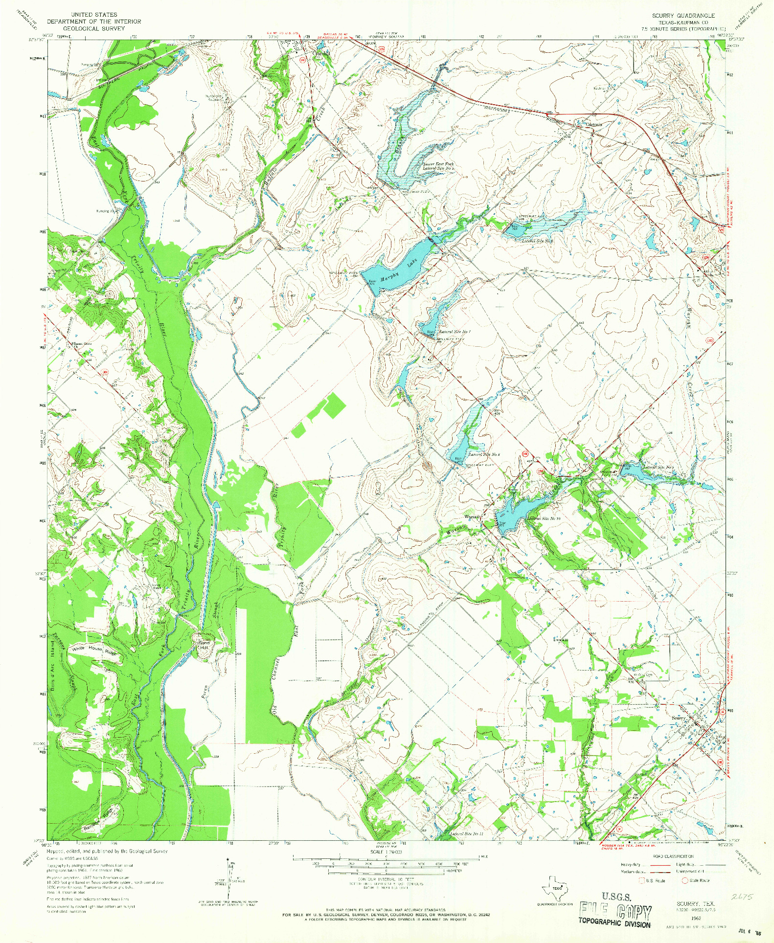 USGS 1:24000-SCALE QUADRANGLE FOR SCURRY, TX 1962