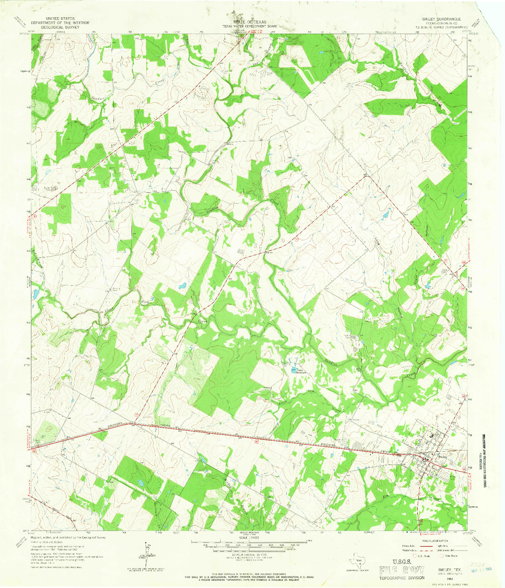 USGS 1:24000-SCALE QUADRANGLE FOR SMILEY, TX 1962