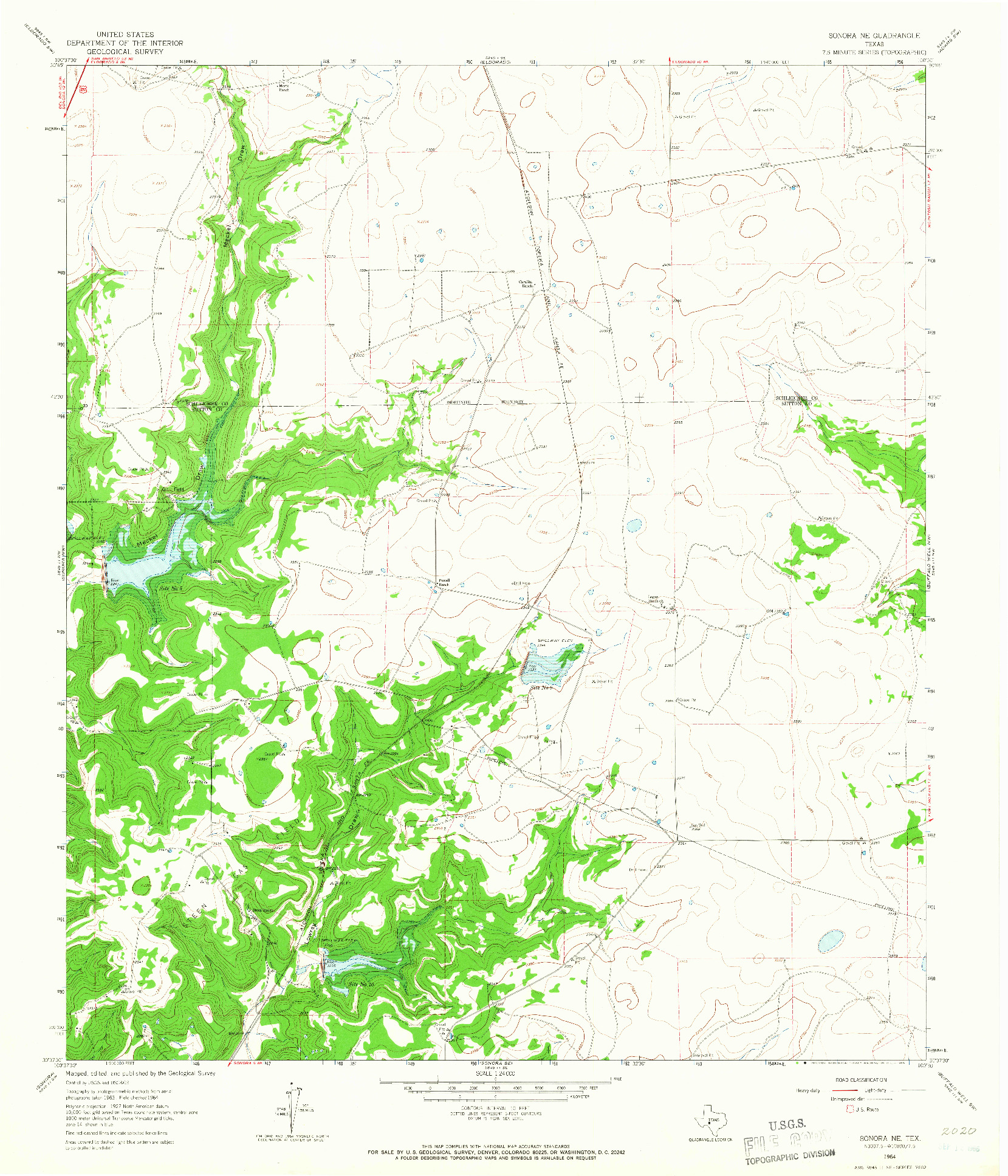 USGS 1:24000-SCALE QUADRANGLE FOR SONORA NE, TX 1964