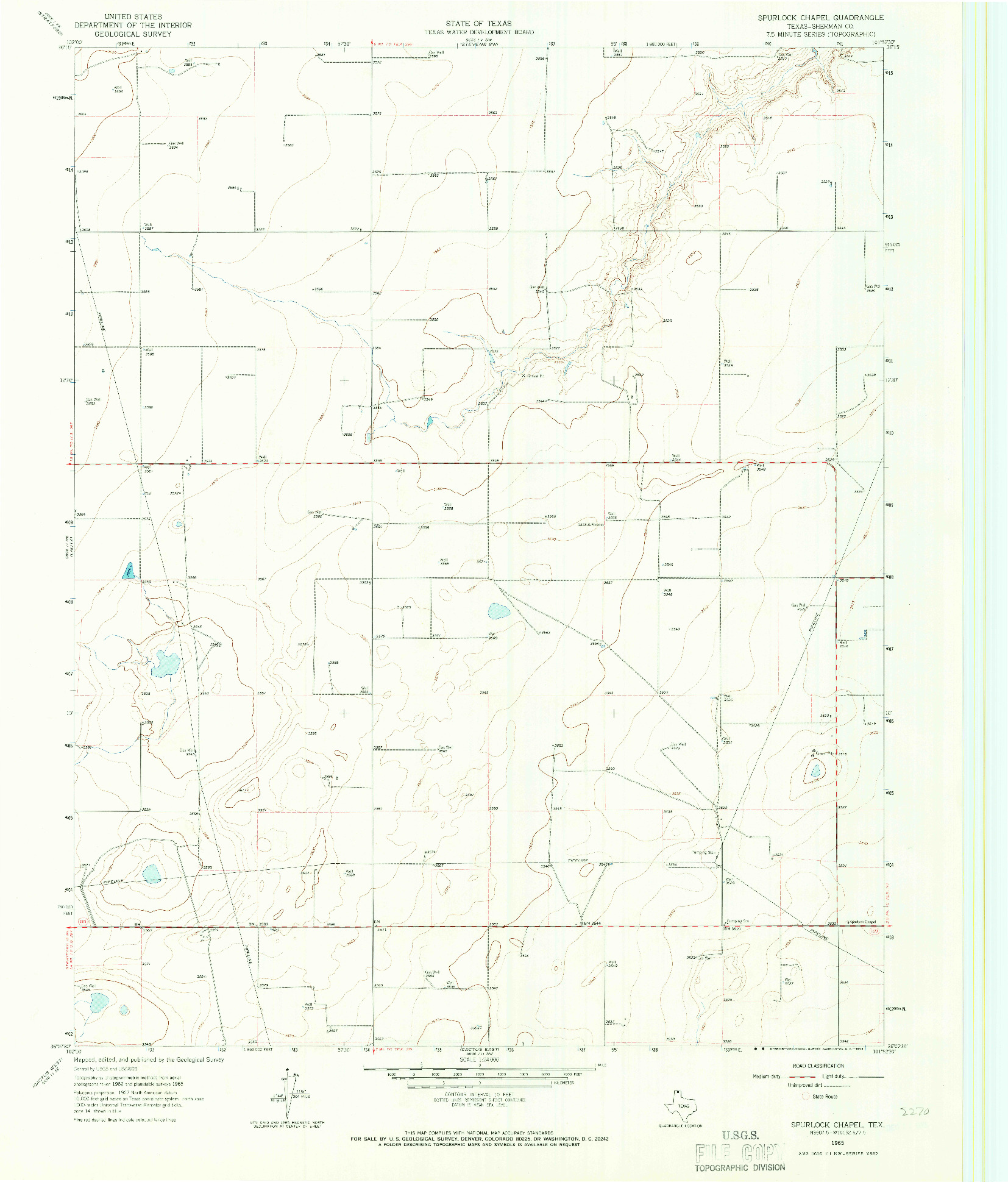 USGS 1:24000-SCALE QUADRANGLE FOR SPURLOCK CHAPEL, TX 1965