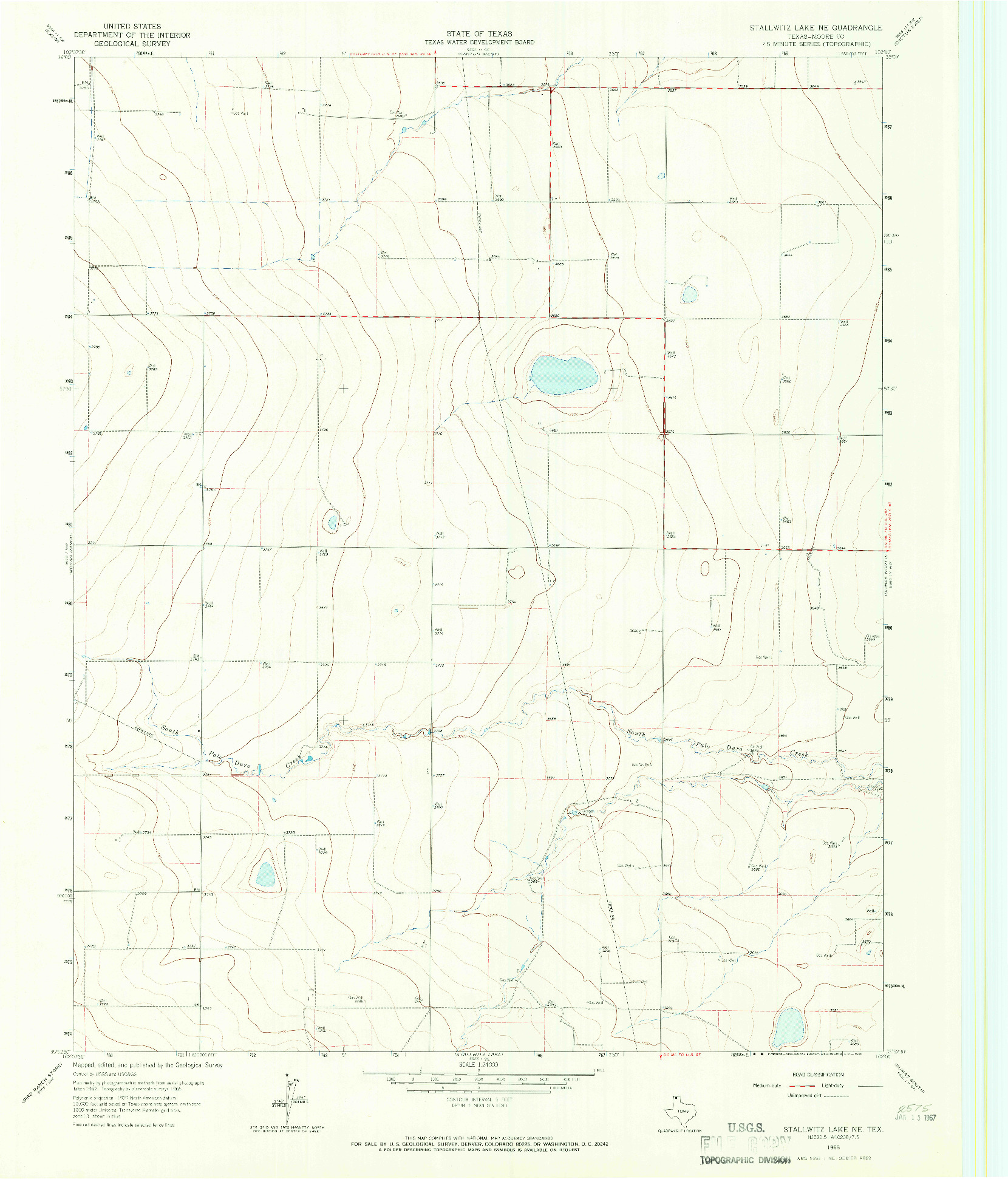 USGS 1:24000-SCALE QUADRANGLE FOR STALLWITZ LAKE NE, TX 1965