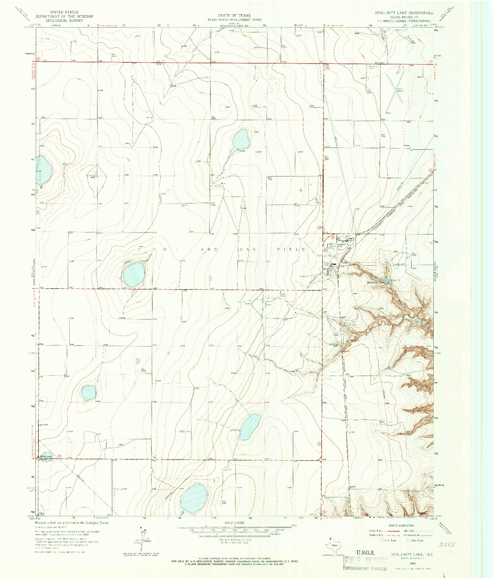 USGS 1:24000-SCALE QUADRANGLE FOR STALLWITZ LAKE, TX 1963