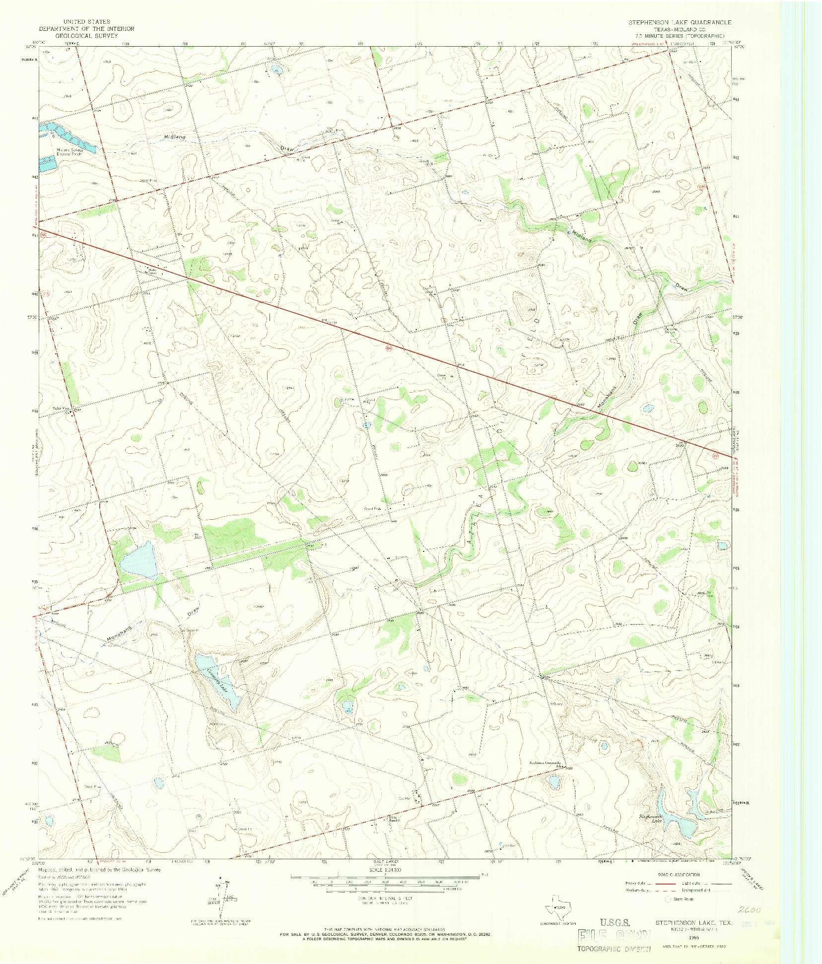 USGS 1:24000-SCALE QUADRANGLE FOR STEPHENSON LAKE, TX 1965