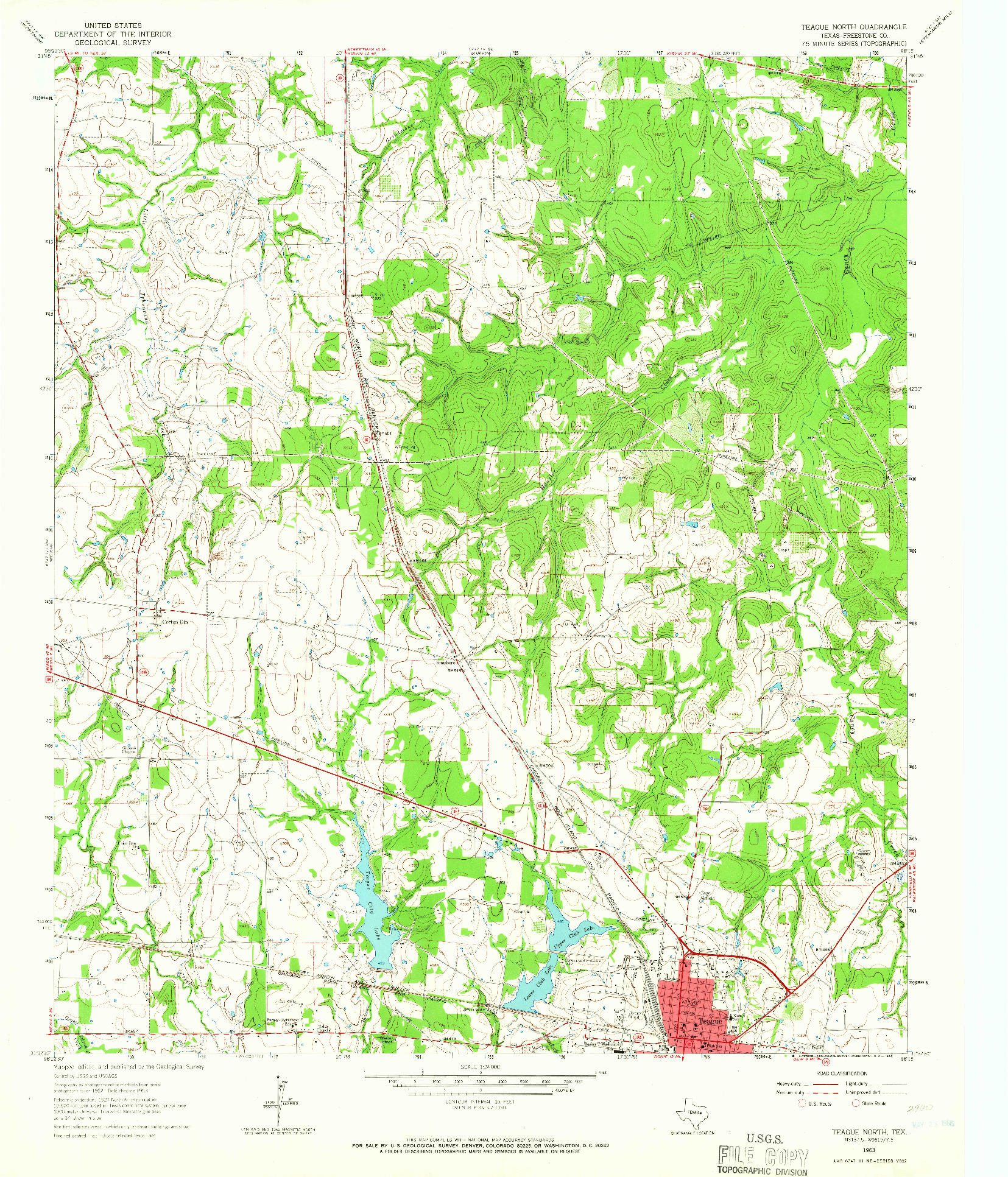 USGS 1:24000-SCALE QUADRANGLE FOR TEAGUE NORTH, TX 1963