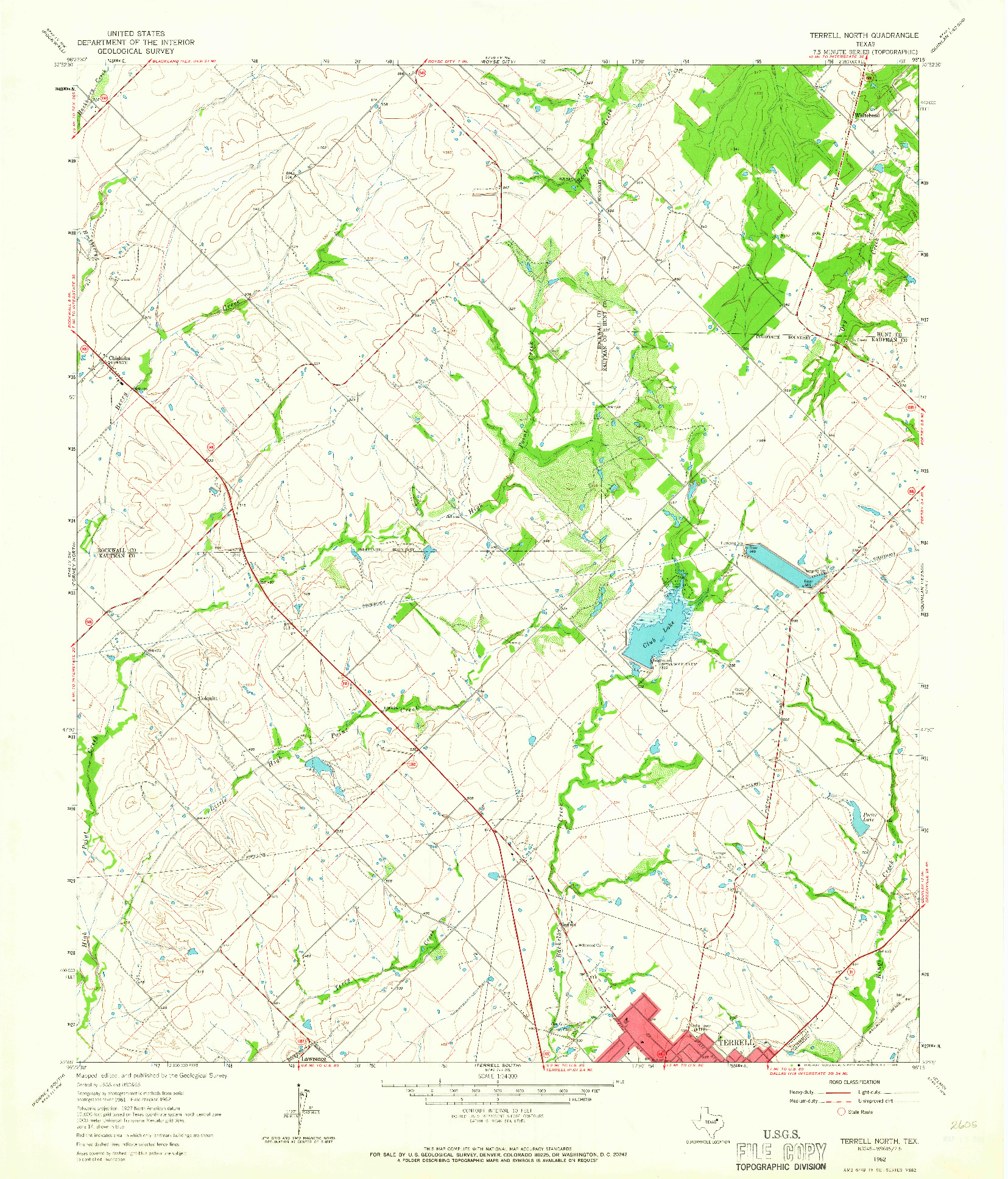 USGS 1:24000-SCALE QUADRANGLE FOR TERRELL NORTH, TX 1962