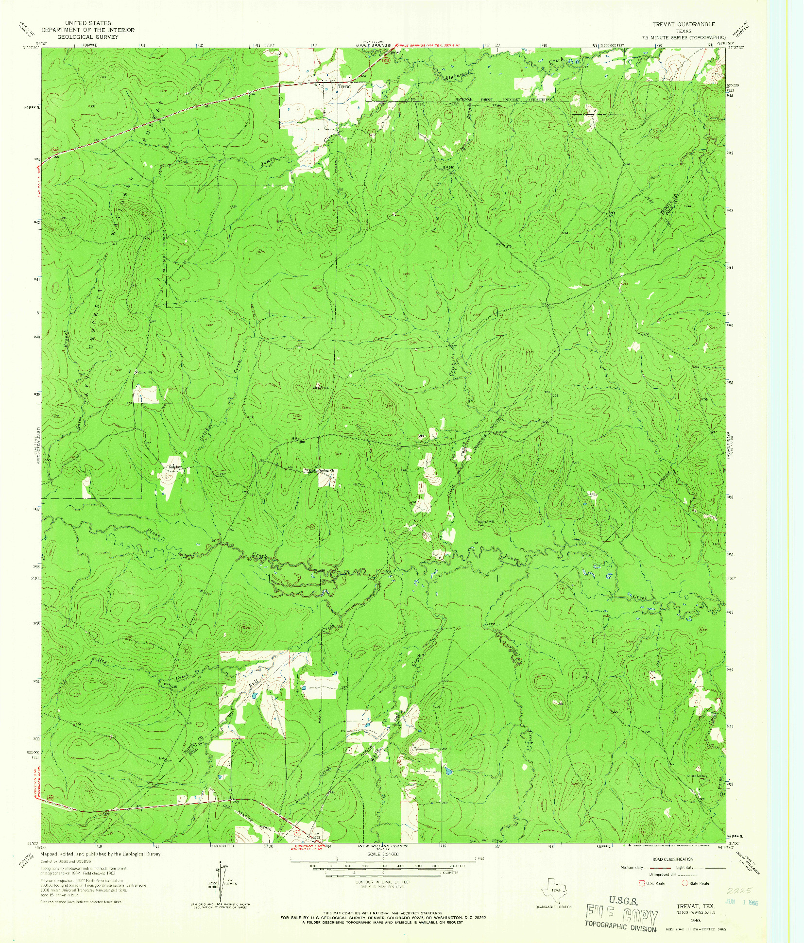 USGS 1:24000-SCALE QUADRANGLE FOR TREVAT, TX 1963