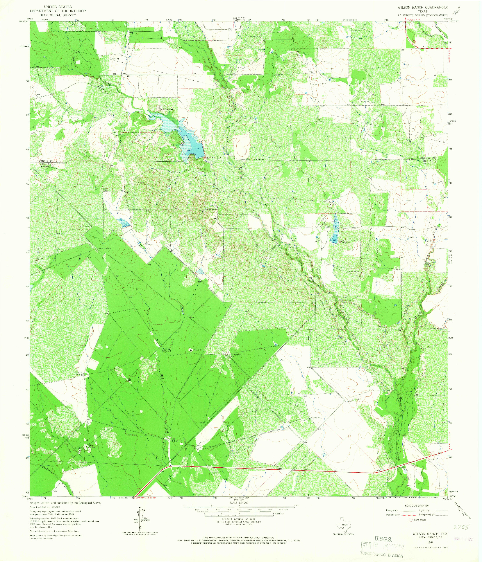 USGS 1:24000-SCALE QUADRANGLE FOR WILSON RANCH, TX 1964