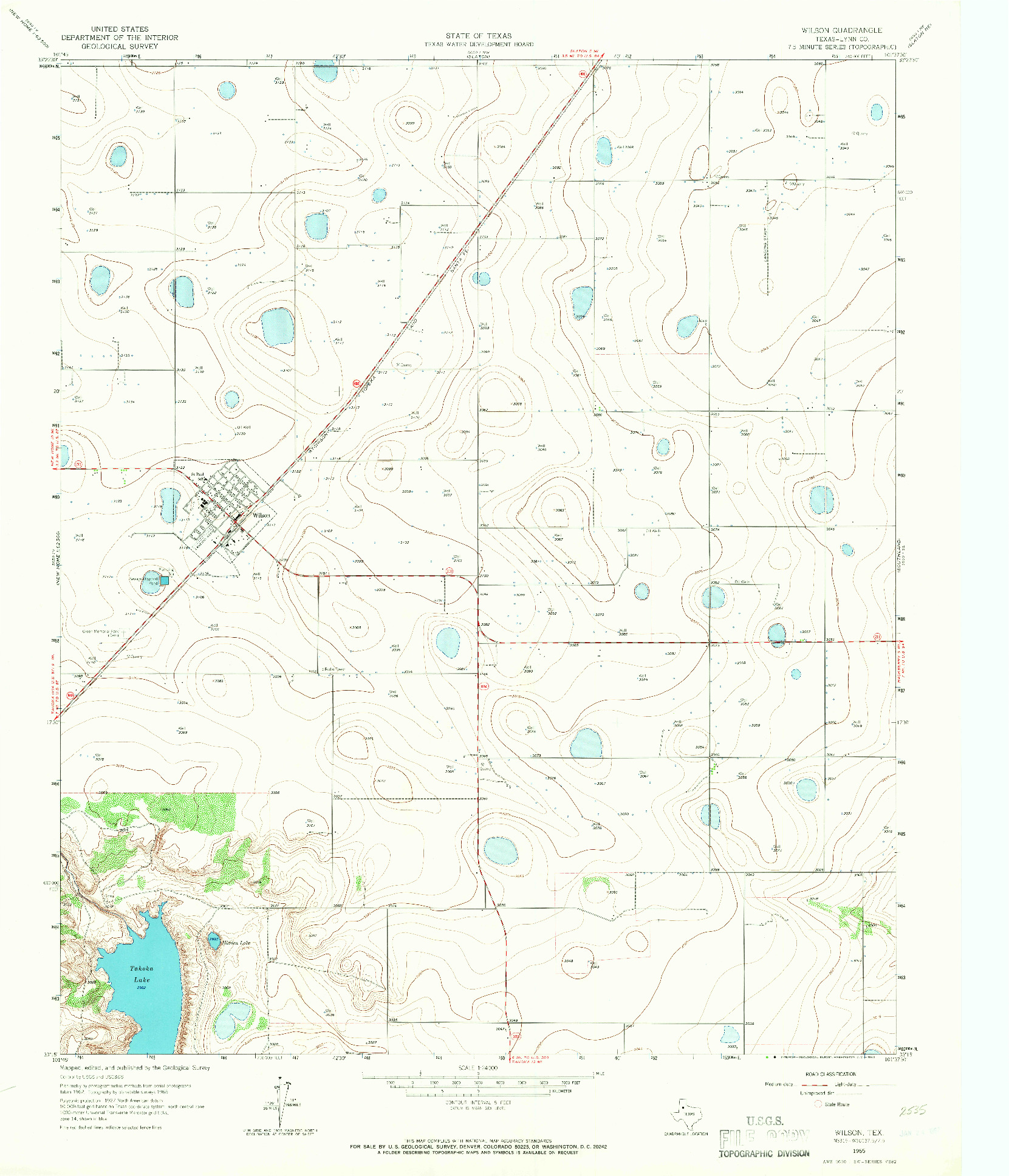 USGS 1:24000-SCALE QUADRANGLE FOR WILSON, TX 1965