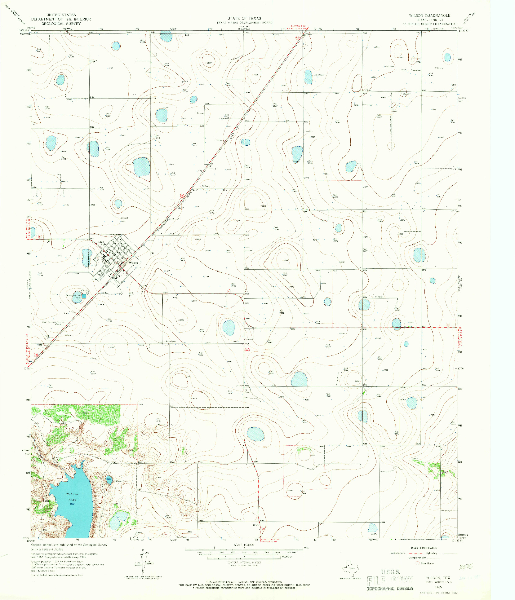 USGS 1:24000-SCALE QUADRANGLE FOR WILSON, TX 1965