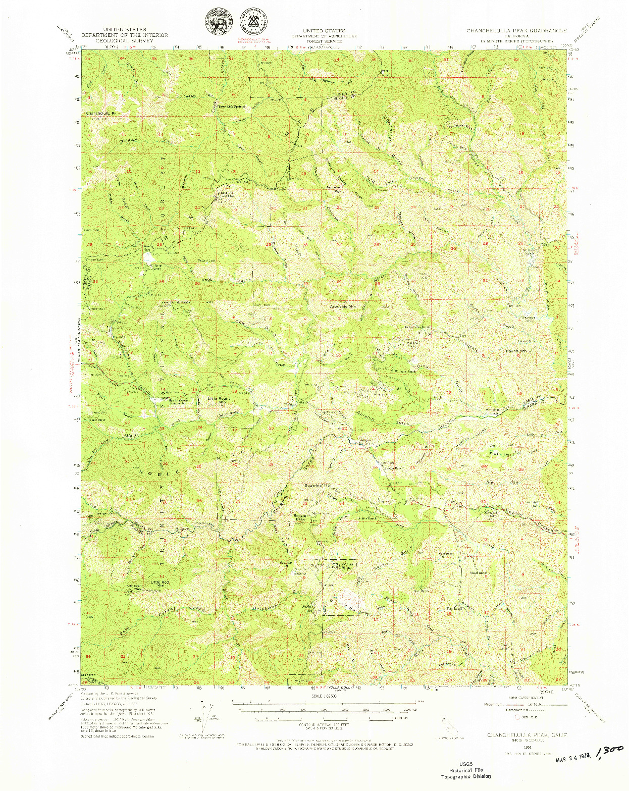 USGS 1:62500-SCALE QUADRANGLE FOR CHANCHELULLA PEAK, CA 1951