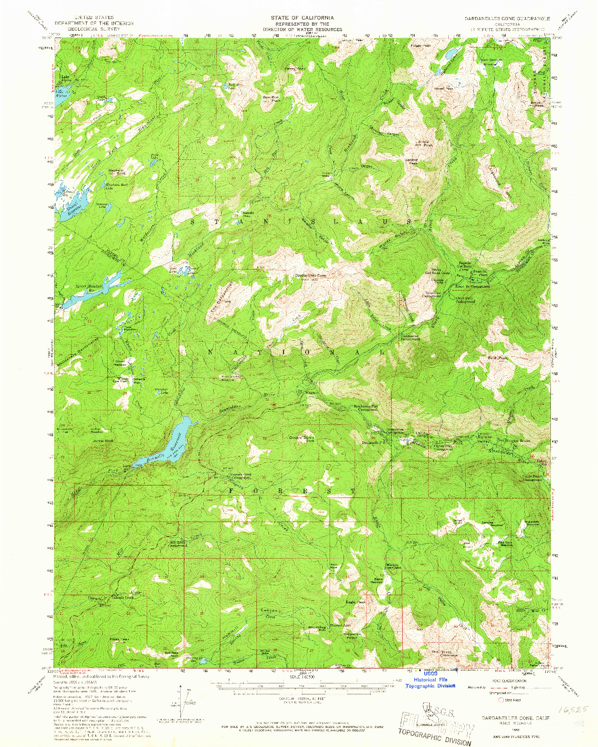 USGS 1:62500-SCALE QUADRANGLE FOR DARDANELLES CONE, CA 1956