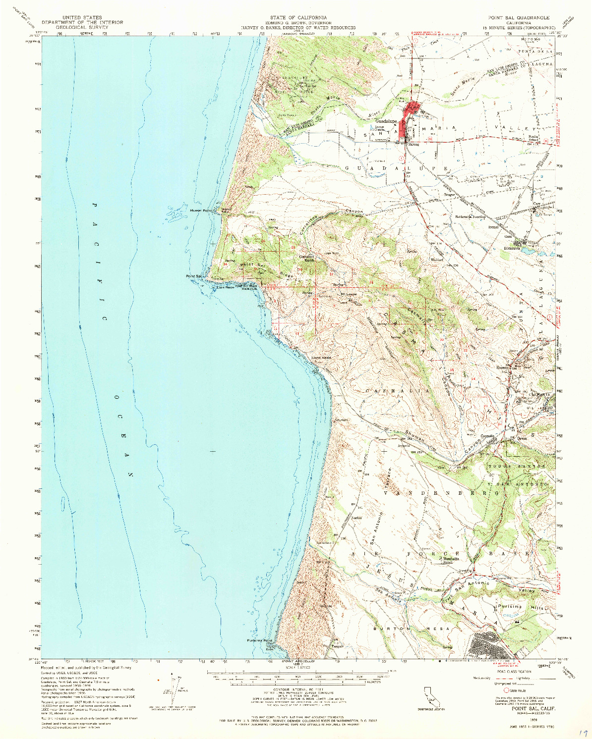 USGS 1:62500-SCALE QUADRANGLE FOR POINT SAL, CA 1959