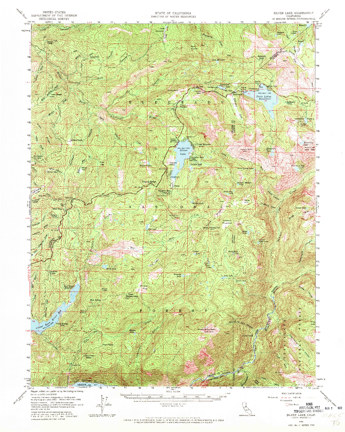 USGS 1:62500-SCALE QUADRANGLE FOR SILVER LAKE, CA 1956