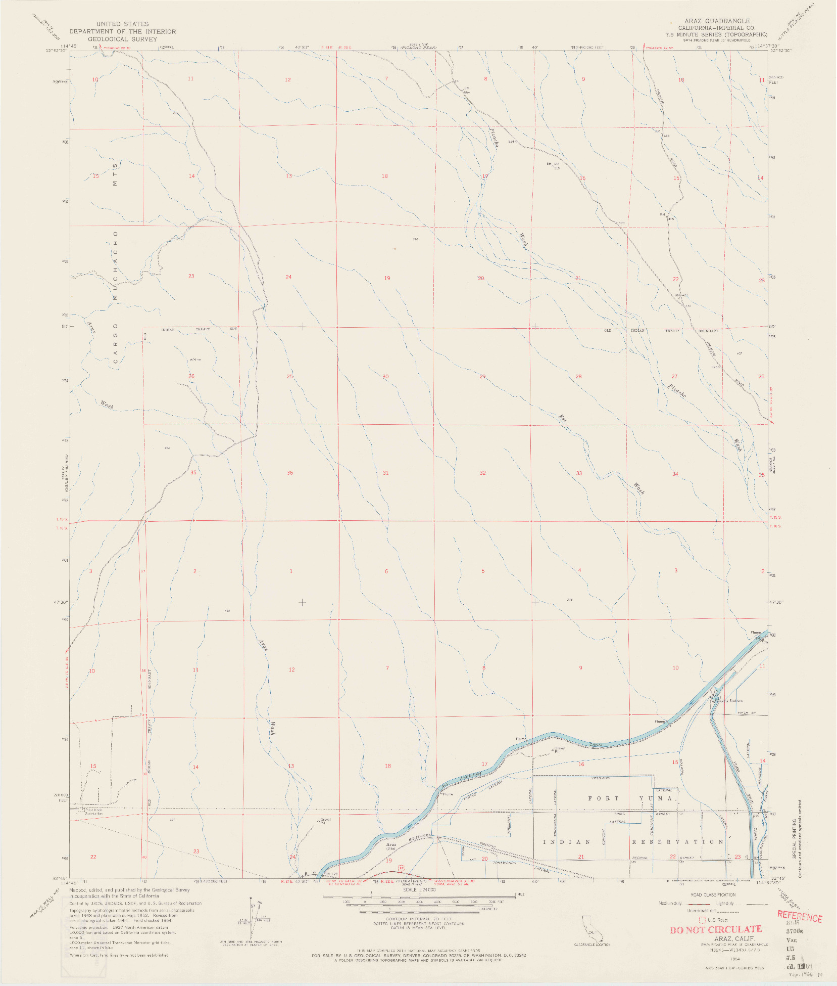 USGS 1:24000-SCALE QUADRANGLE FOR ARAZ, CA 1964