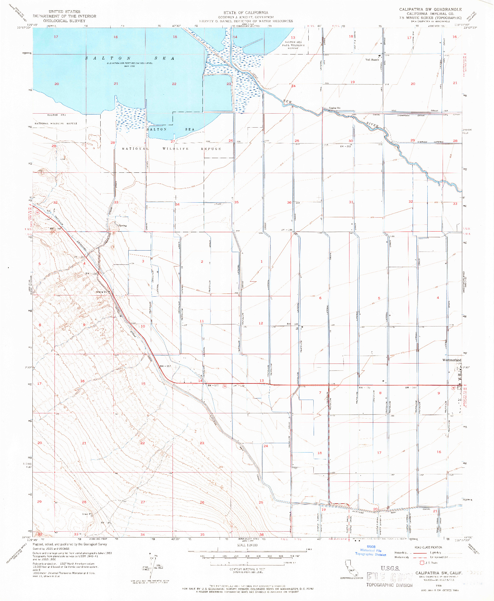 USGS 1:24000-SCALE QUADRANGLE FOR CALIPATRIA SW, CA 1956