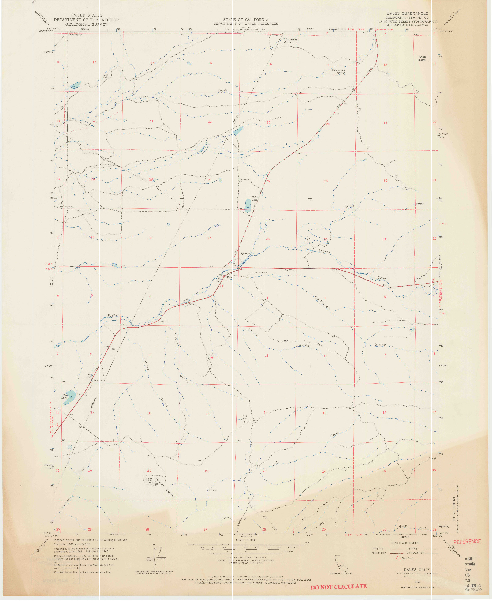 USGS 1:24000-SCALE QUADRANGLE FOR DALES, CA 1965