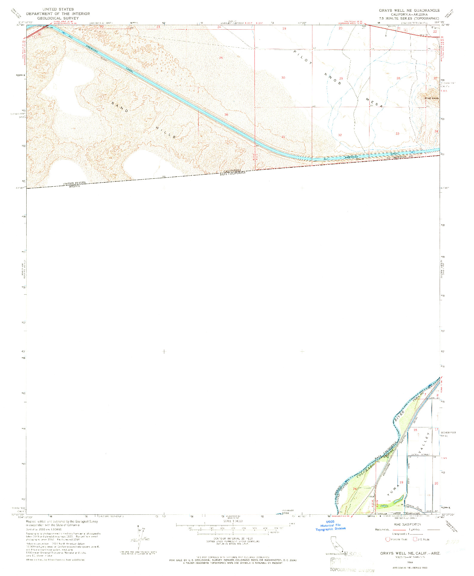 USGS 1:24000-SCALE QUADRANGLE FOR GRAYS WELL NE, CA 1964