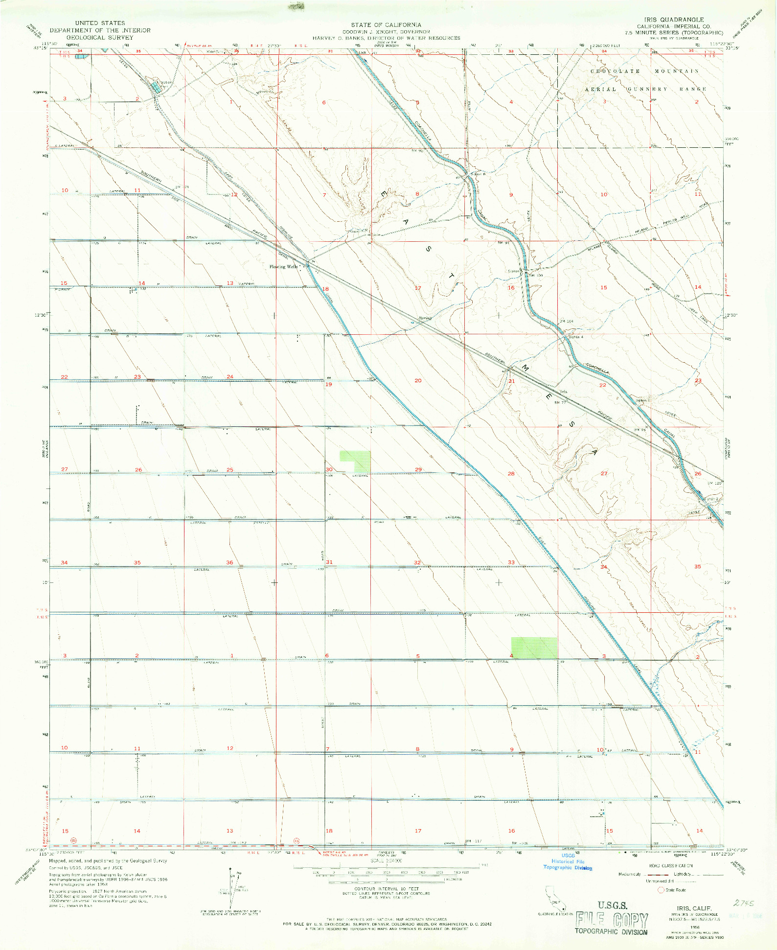 USGS 1:24000-SCALE QUADRANGLE FOR IRIS, CA 1956