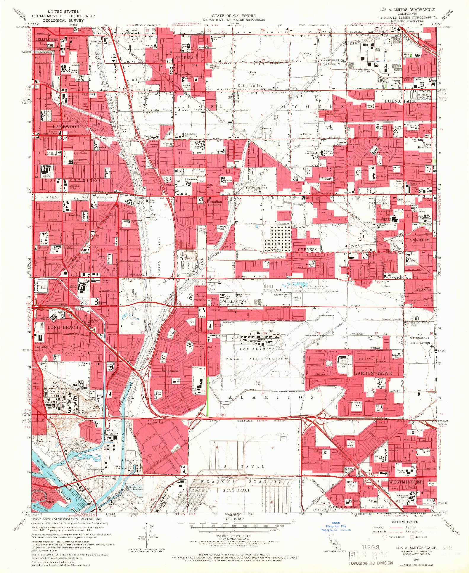 USGS 1:24000-SCALE QUADRANGLE FOR LOS ALAMITOS, CA 1964